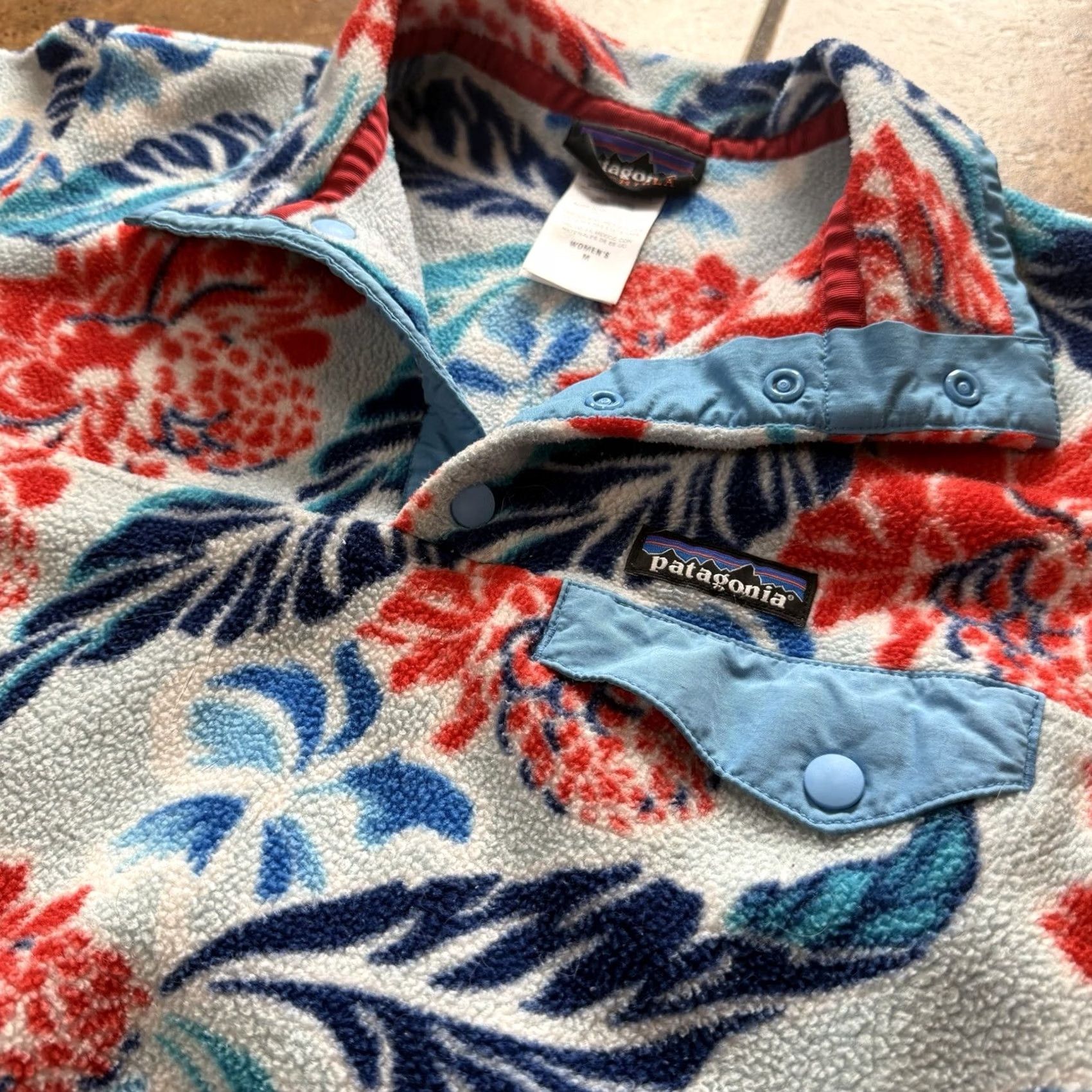 Patagonia PATAGONIA Synchilla Snap T MANOA DUSK Blue HAWAIIAN Floral Pullover Womens M Size M / US 6-8 / IT 42-44 - 4 Thumbnail