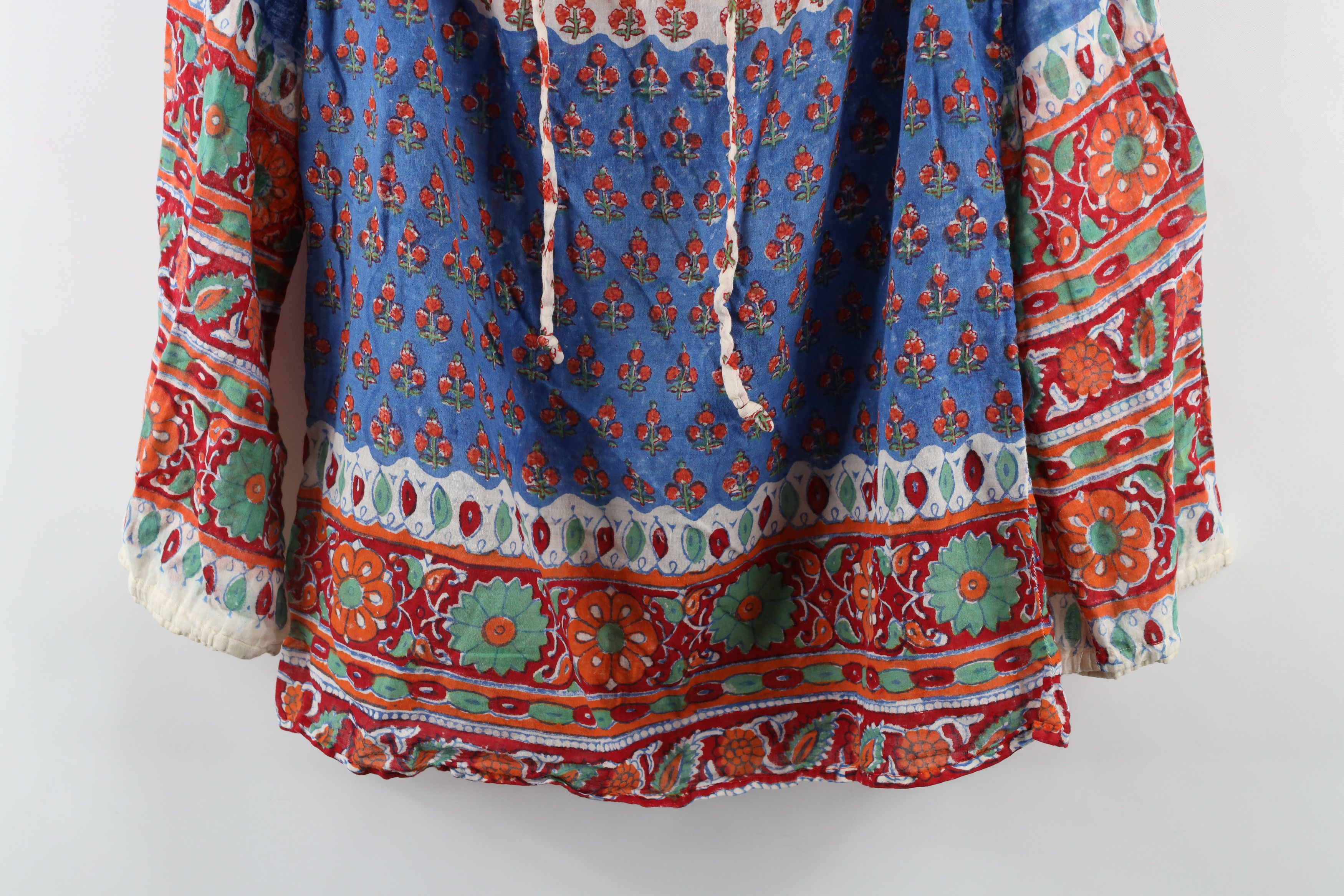 Vintage Vintage 60s 70s Boho Chic Hippie Flower Flared Sleeve Shirt Size S / US 4 / IT 40 - 3 Thumbnail