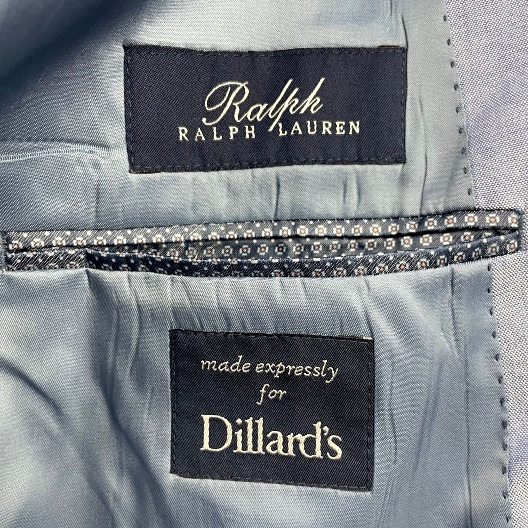 Ralph Lauren Ralph Lauren Men's Blazer 2-Button Chino Cotton Light Blue 46S Navy Notch Lapel Double-Vented Regular Mens Size 46R - 5 Thumbnail