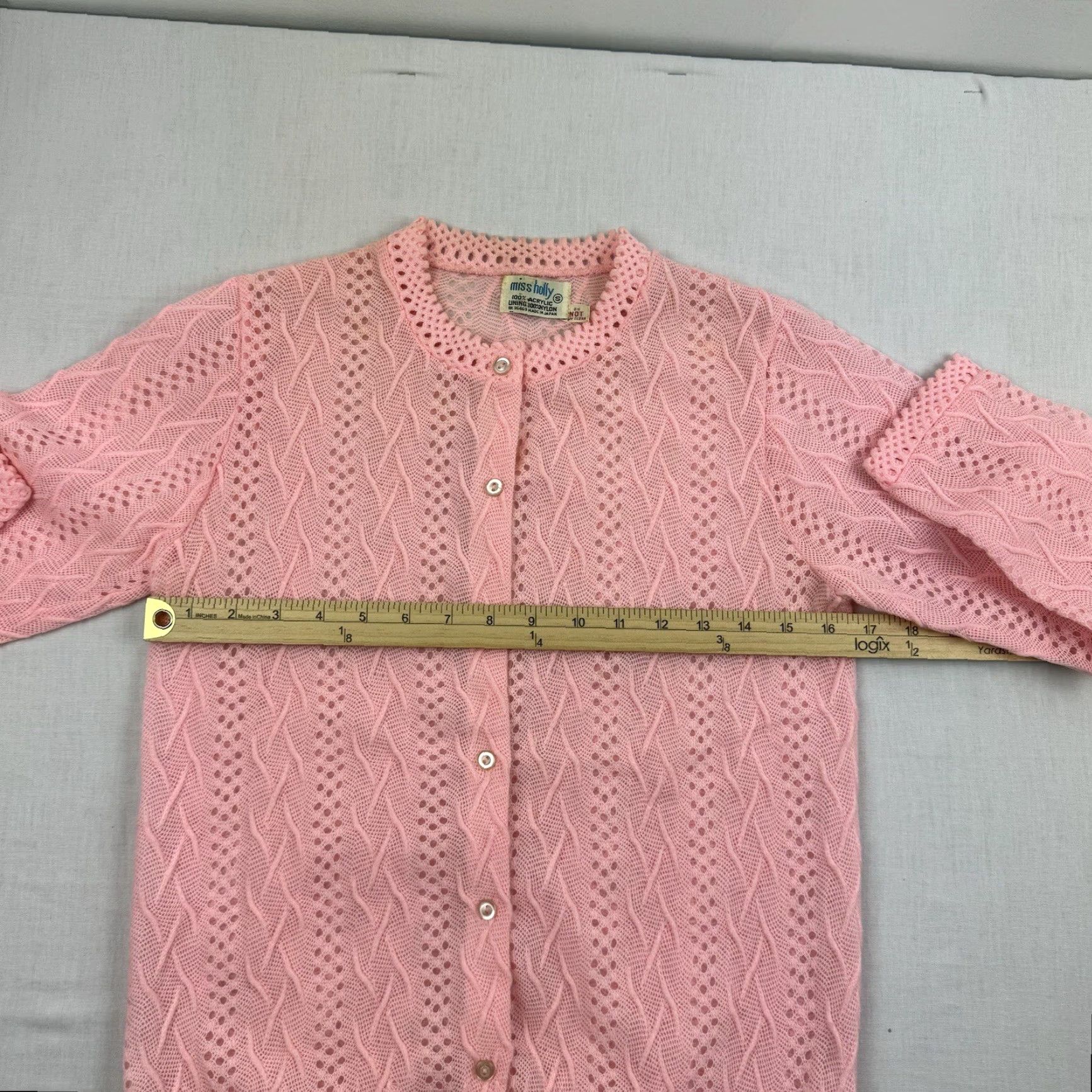 Vintage VINTAGE Miss Holly Cardigan Shirt 1960s Pink Small L Lace 60s Decade Cottage Core Womens Size L / US 10 / IT 46 - 6 Thumbnail