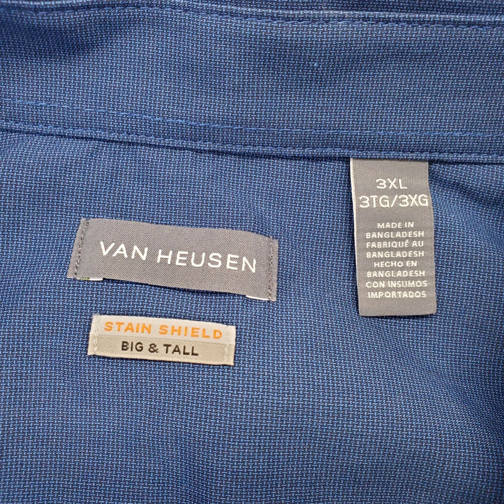 Van Heusen Van Heusen Shirt Mens 3XL Blue Regular Fit Button Up Wrinkle Free Stain Shield Size US XXL / EU 58 / 5 - 6 Thumbnail