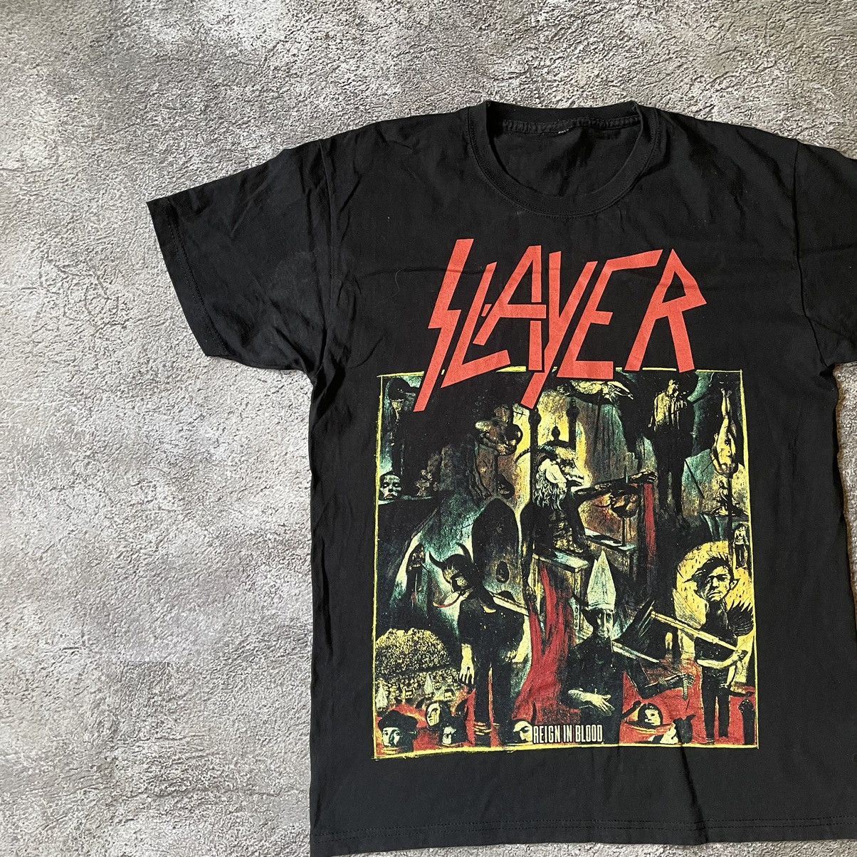 Vintage Vintage 90s Slayer Graphic Tee Punk Grunge Band Shirt Slim S Size US S / EU 44-46 / 1 - 4 Thumbnail