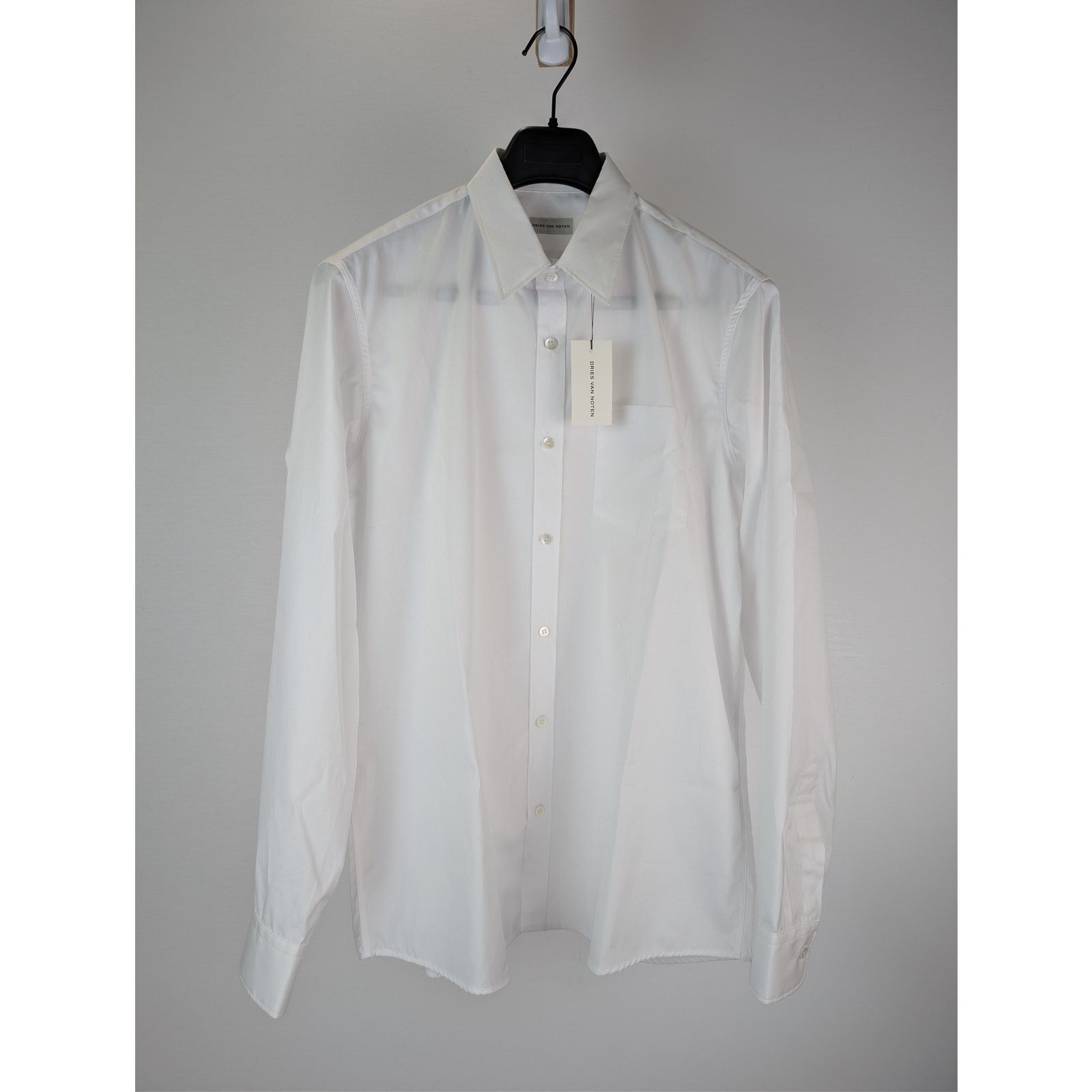 Dries Van Noten o1rshd1 Slim Fit Cotton Suit Shirt in White Size US L / EU 52-54 / 3 - 1 Thumbnail