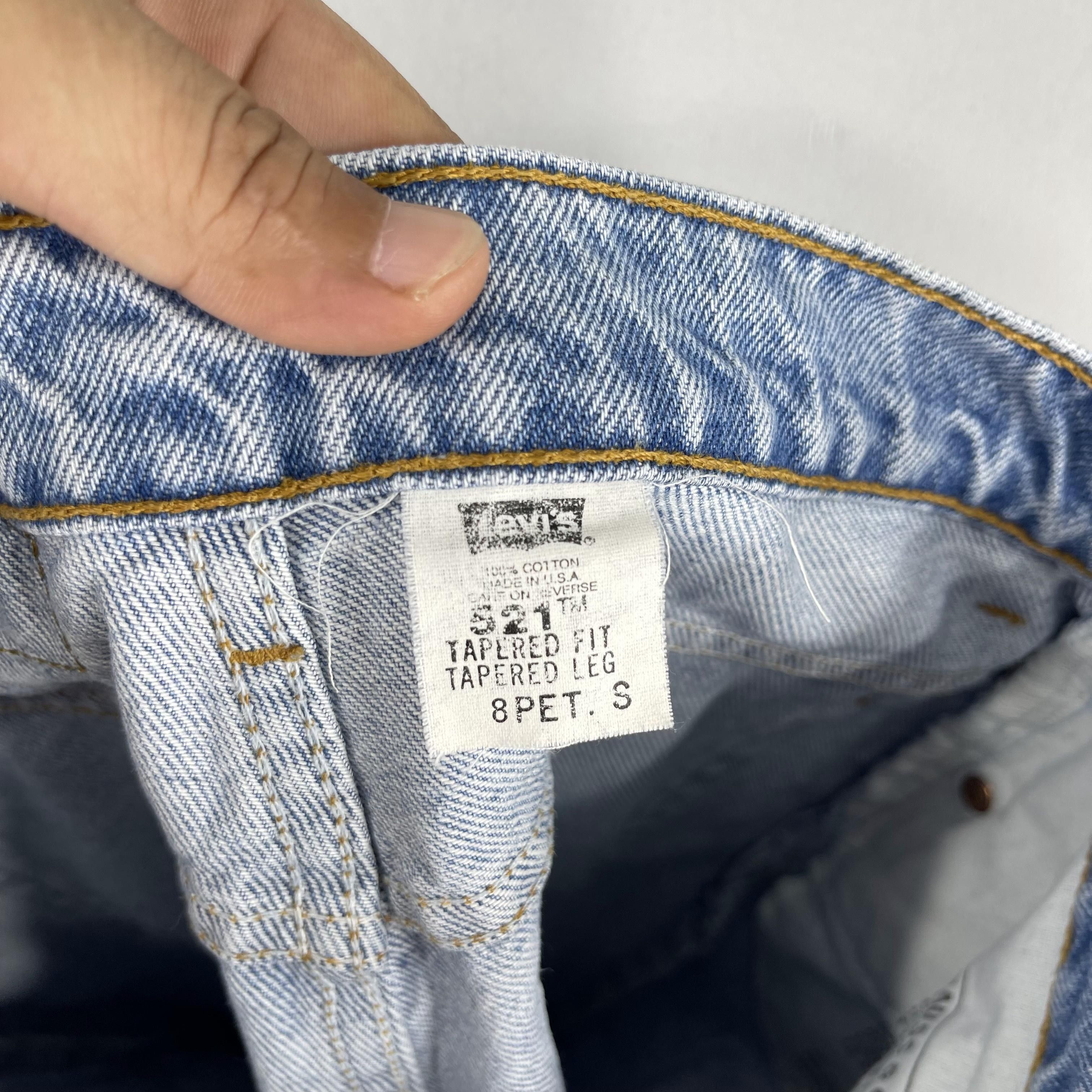 Levi's × Vintage Vintage Levis 521 Distressed Tapered Fit Petite Women Jeans Size 27" / US 4 / IT 40 - 4 Thumbnail