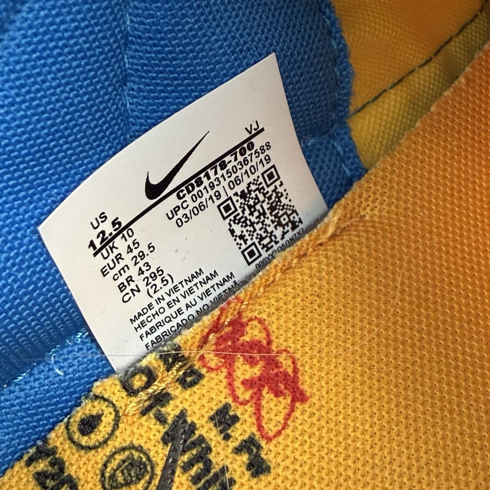 Nike × Off-White Nike Off-White Vapor Street Tour Yellow Wmn Size 12.5 CD8178 Size US 12 / IT 42 - 11 Thumbnail