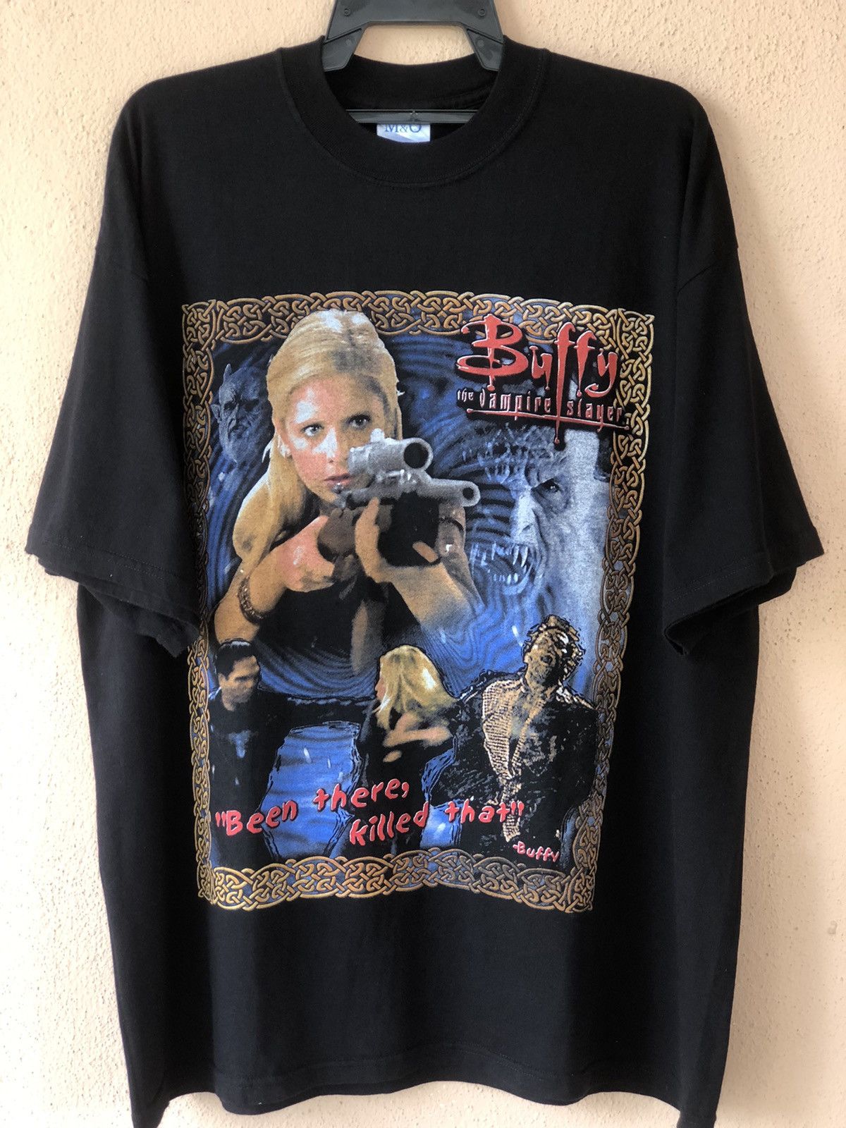 image of Expert Horror x Movie Vintage Buffy The Vampire Slayer Horror Movie Tee in Black, Men's (Size 2XL)