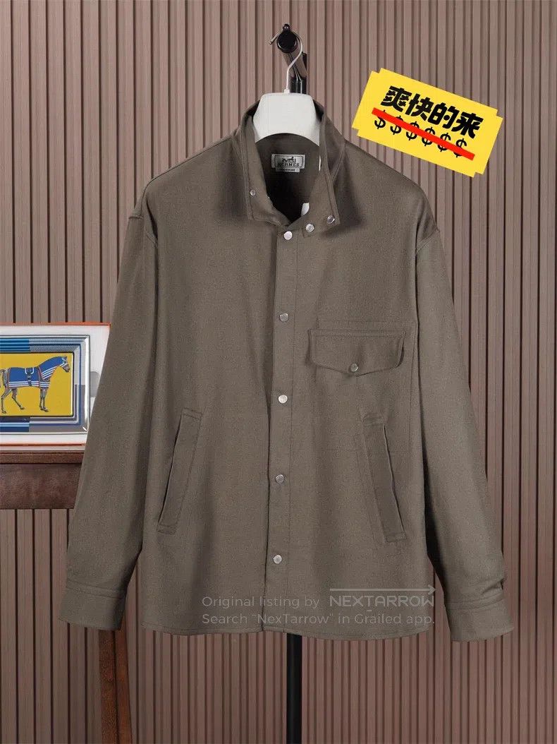 Hermes size 41 Men's Basalt Color Shirt Jacket