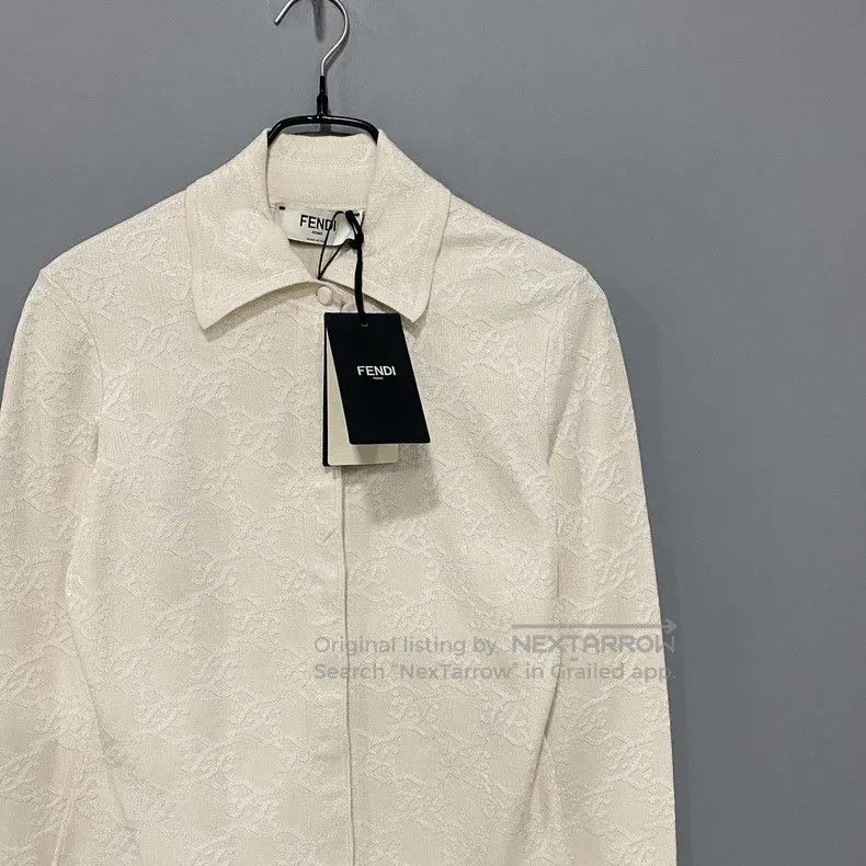 Fendi Fendi Beige Printed Knit Cardigan Size XXS / US 00 / IT 34 - 2 Thumbnail
