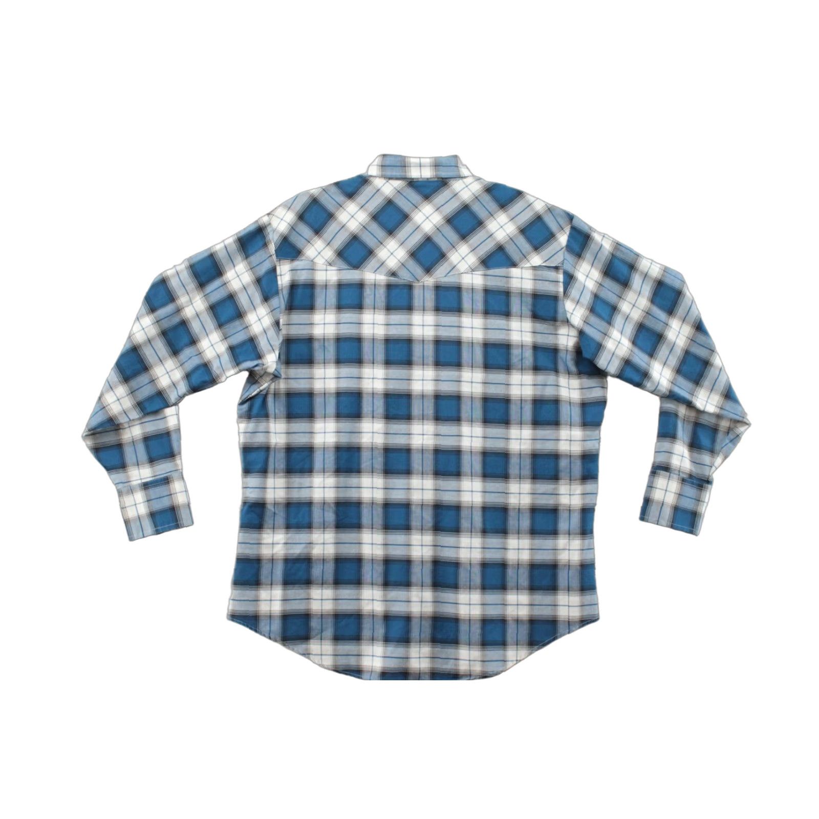 Vintage VTG Ely Cattleman Shirt Mens XL Blue White Plaid Western Pearl Snap Barrell Cuff Size US XL / EU 56 / 4 - 1 Thumbnail