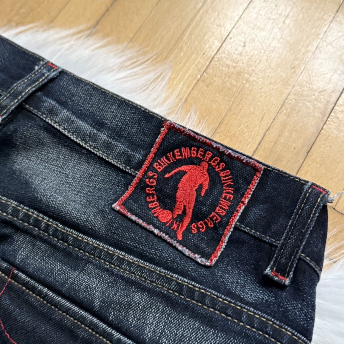 Dirk Bikkembergs 📌 Vintage Y2K Dirk Bikkembergs Baggy Soccer Washed Jeans Size US 33 - 14 Thumbnail