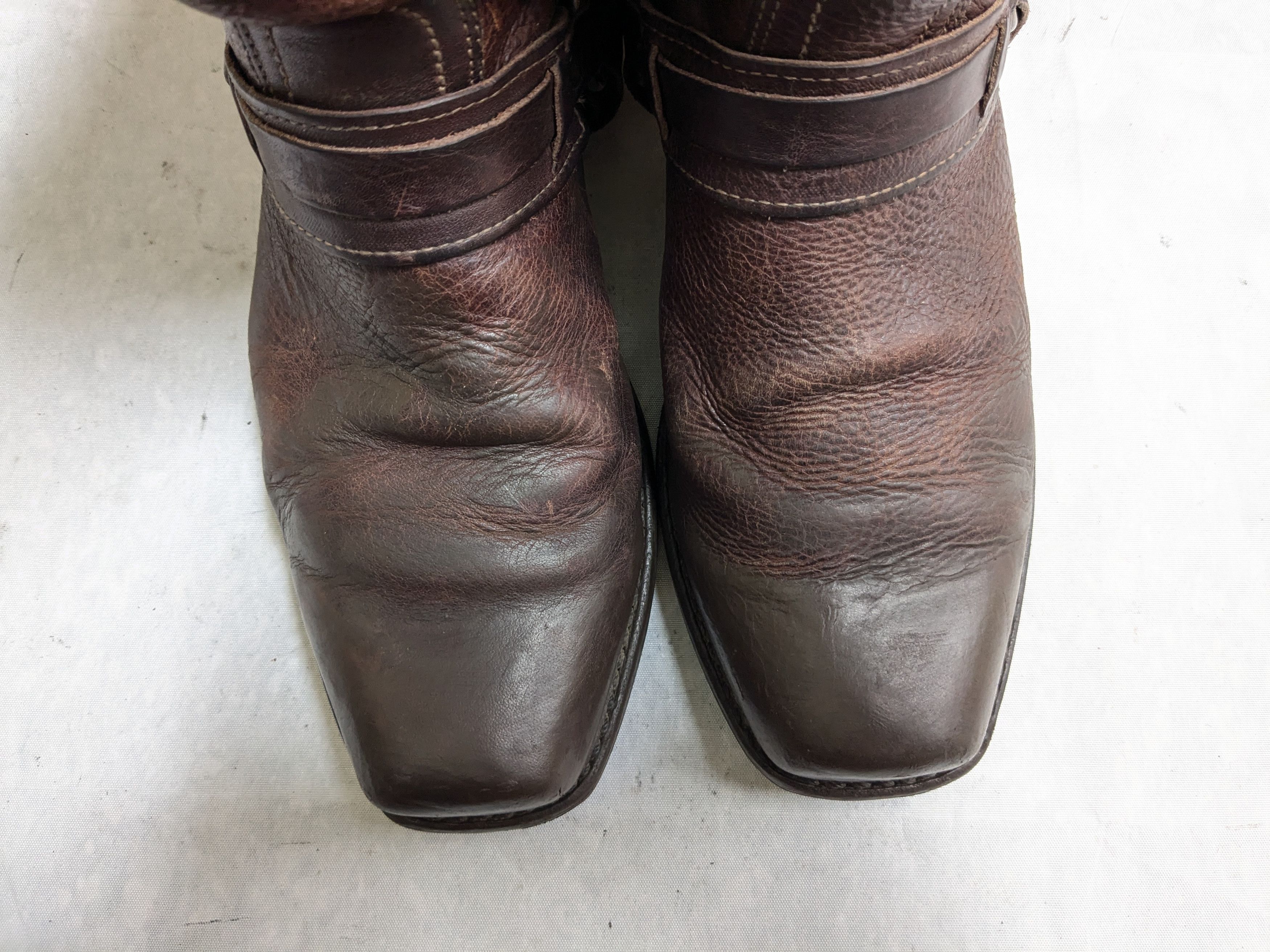Frye Frye Harness Boots Brown Leather 11 M Buckle Size US 11 / EU 44 - 4 Thumbnail
