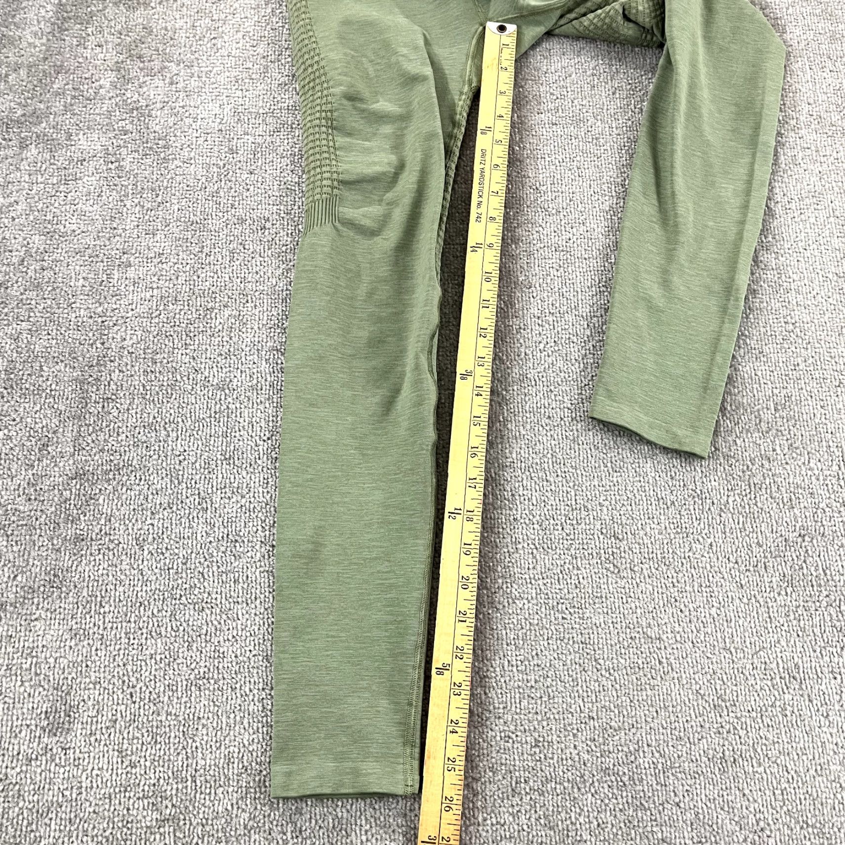 Vintage ALPHALETE Leggings Large Green Ankle Lightweight Workout Pants Womens Size 36" / US 14 / IT 50 - 6 Thumbnail