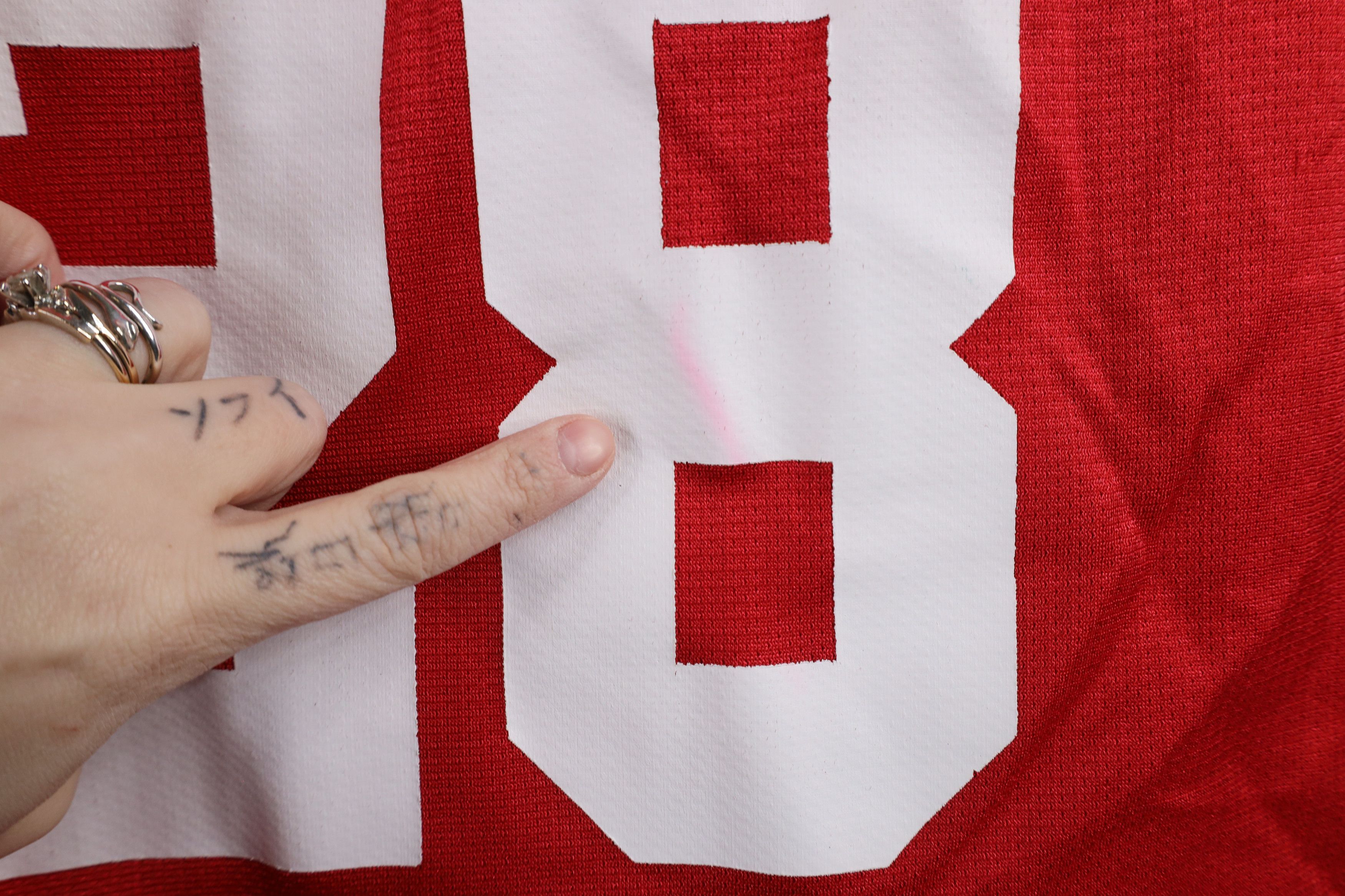 Nike × Vintage Vintage Nike Ohio State University Football Jersey Red Size L / US 10 / IT 46 - 14 Thumbnail