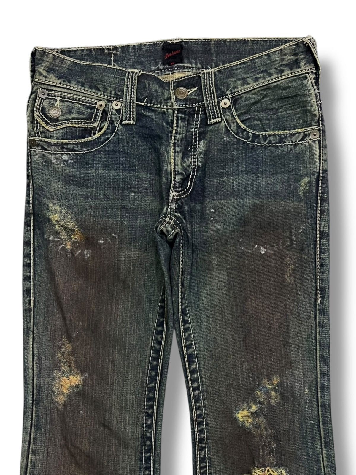 JACKROSE Flared Vintage 00s Jackrose Japan - Faded Mud Wash Jeans Size US 31 - 4 Thumbnail