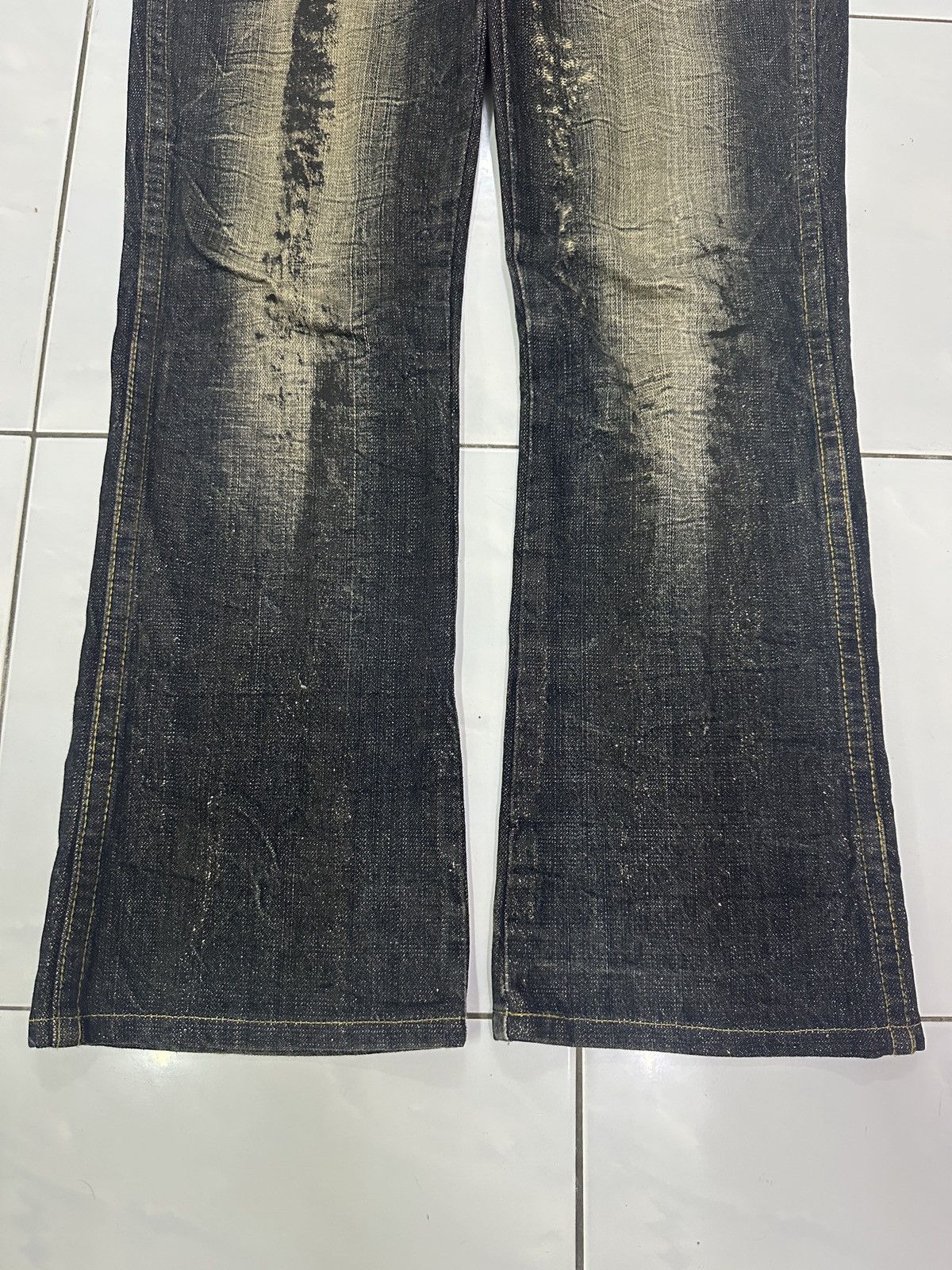 Japanese Brand × Vintage Vintage Japanese LAGUST Distressed Mud Wash Flare Jeans Size US 32 / EU 48 - 14 Thumbnail