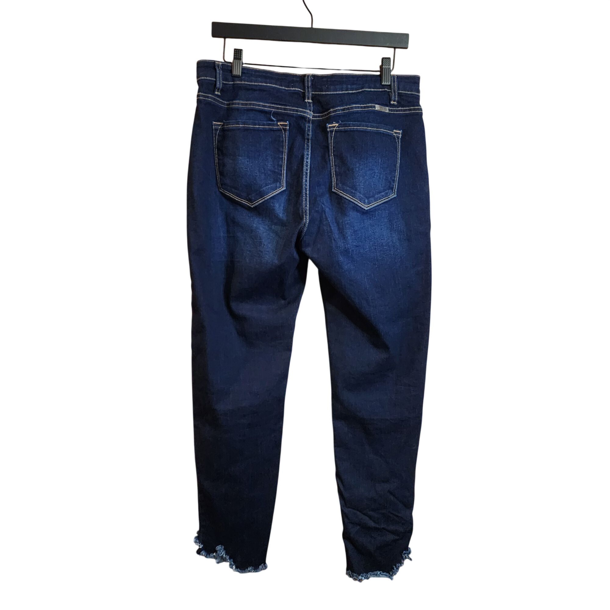 Kancan USA Kan can Dark Denim Jeans Skinny raw angle hem Womens size 15 Size 38" / US 16 / IT 52 - 2 Thumbnail