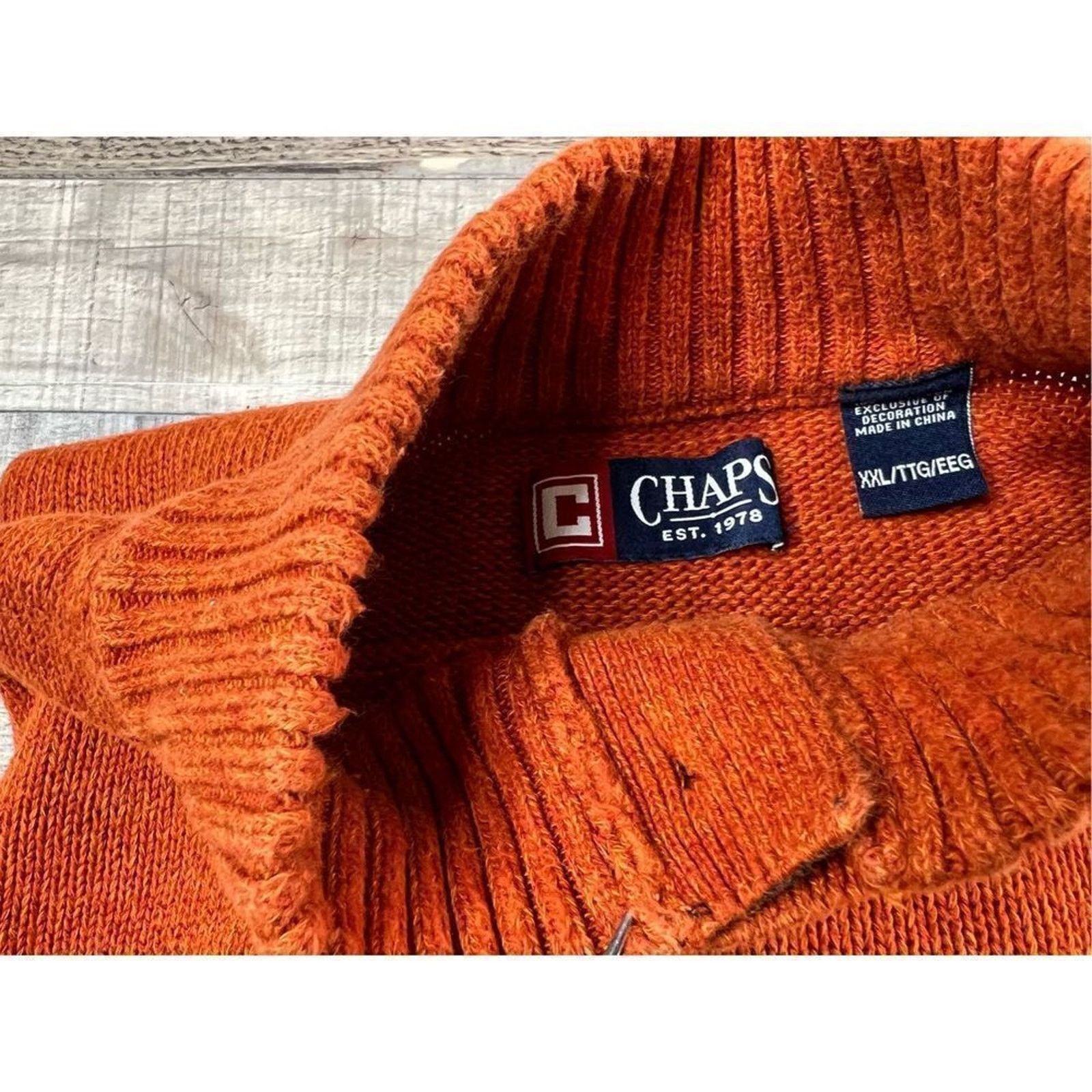 Chaps Chaps Button Mock Neck Autumn Twist Elbow Patch Sweater XXL Size US XXL / EU 58 / 5 - 7 Thumbnail