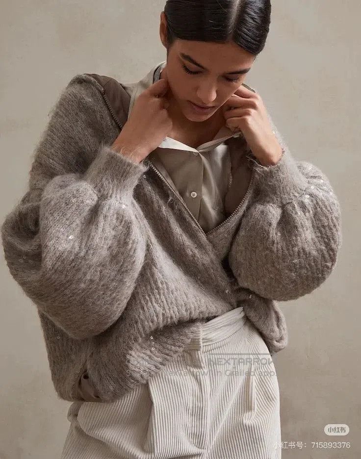 Brunello Cucinelli Brunello Cucinelli Sequined mohair hooded jacket Size S / US 4 / IT 40 - 5 Thumbnail