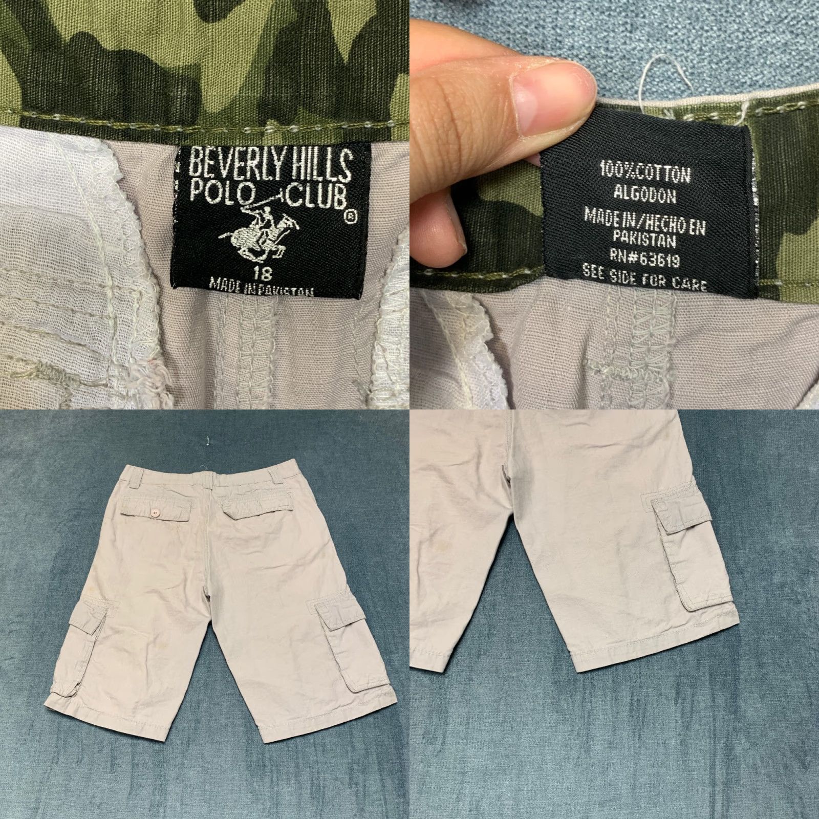 Beverly Hills Polo Club Beverly Hills Polo Club Cargo Shorts Womens 18 31x12 Beige Cotton Mid Rise Logo Shorts Size 40" / US 18 - 9 Thumbnail