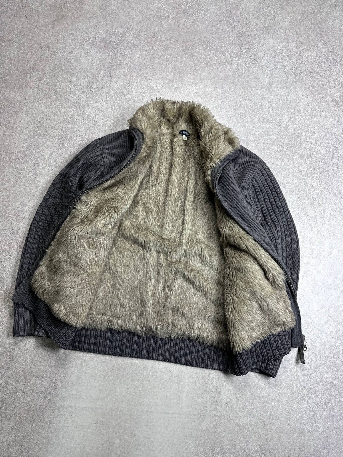 Armani Vintage Armani Knit Fur Hood Avantgarde Y2K Knit Sweater XS Size US XS / EU 42 / 0 - 7 Thumbnail