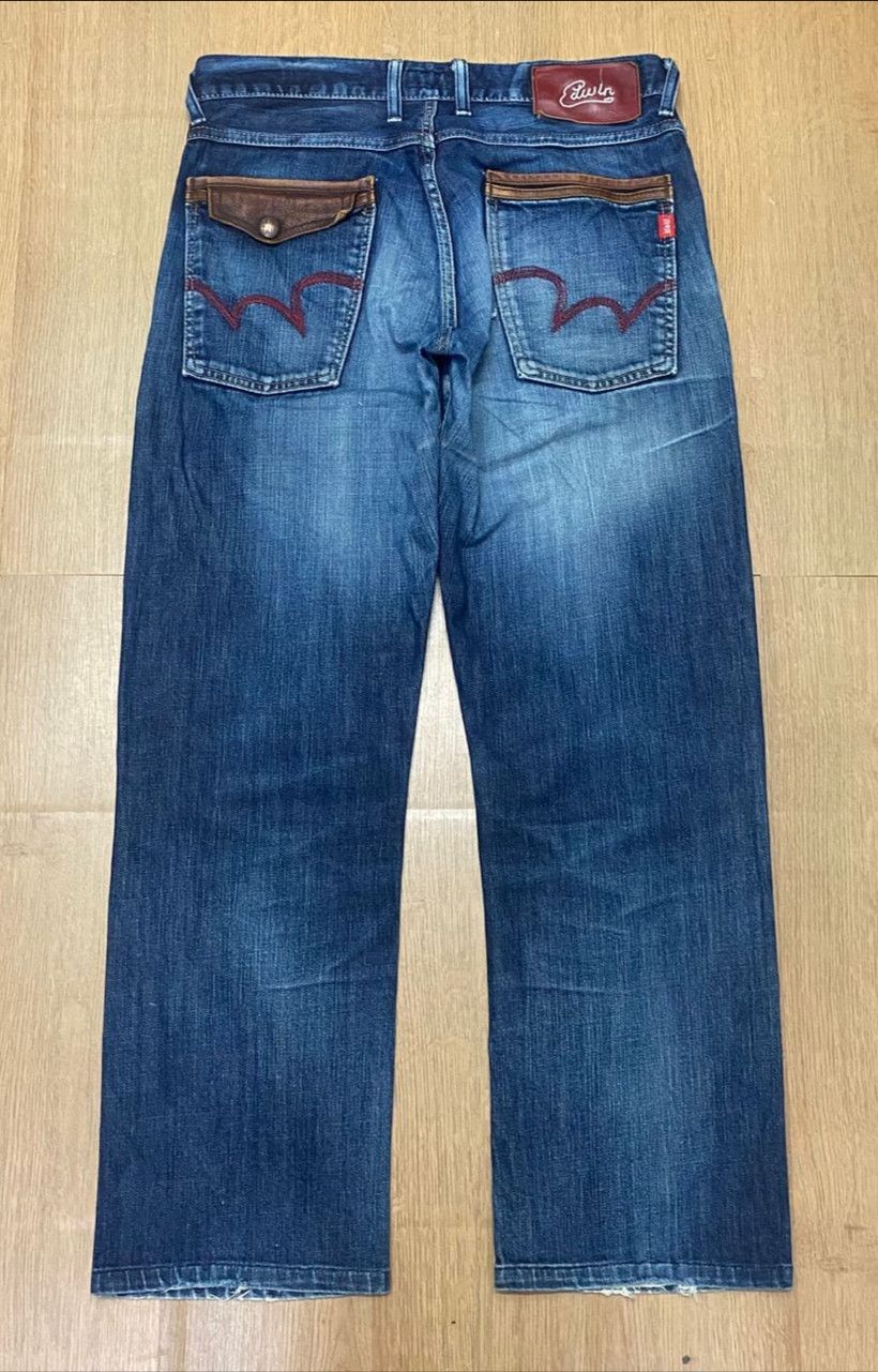 Edwin Vintage Edwin Blue Trip Distressed Denim Size US 31 - 3 Thumbnail