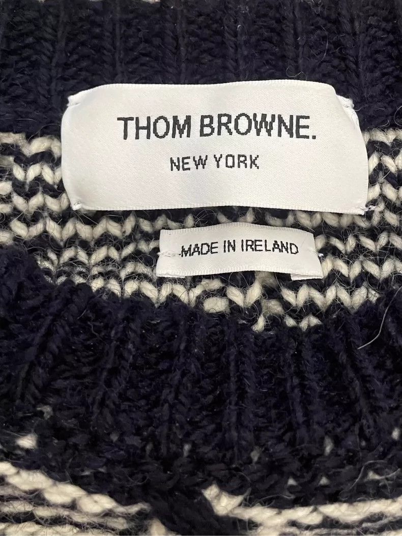 Thom Browne Thom browne Four-striped dark blue striped wool sweater 250 Size US S / EU 44-46 / 1 - 5 Thumbnail