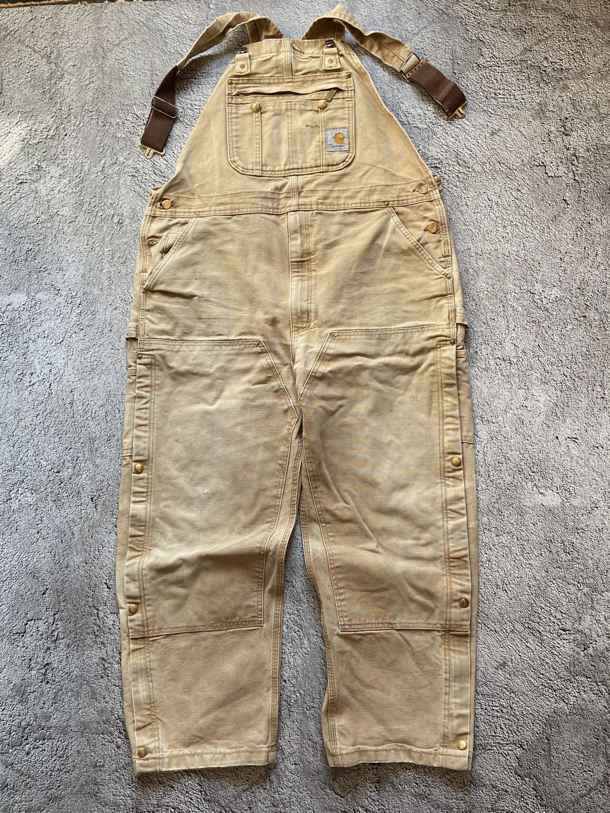 Carhartt × Vintage Vintage 80s Carhartt Archival Faded Distressed Overall Size US 40 / EU 56 - 2 Thumbnail
