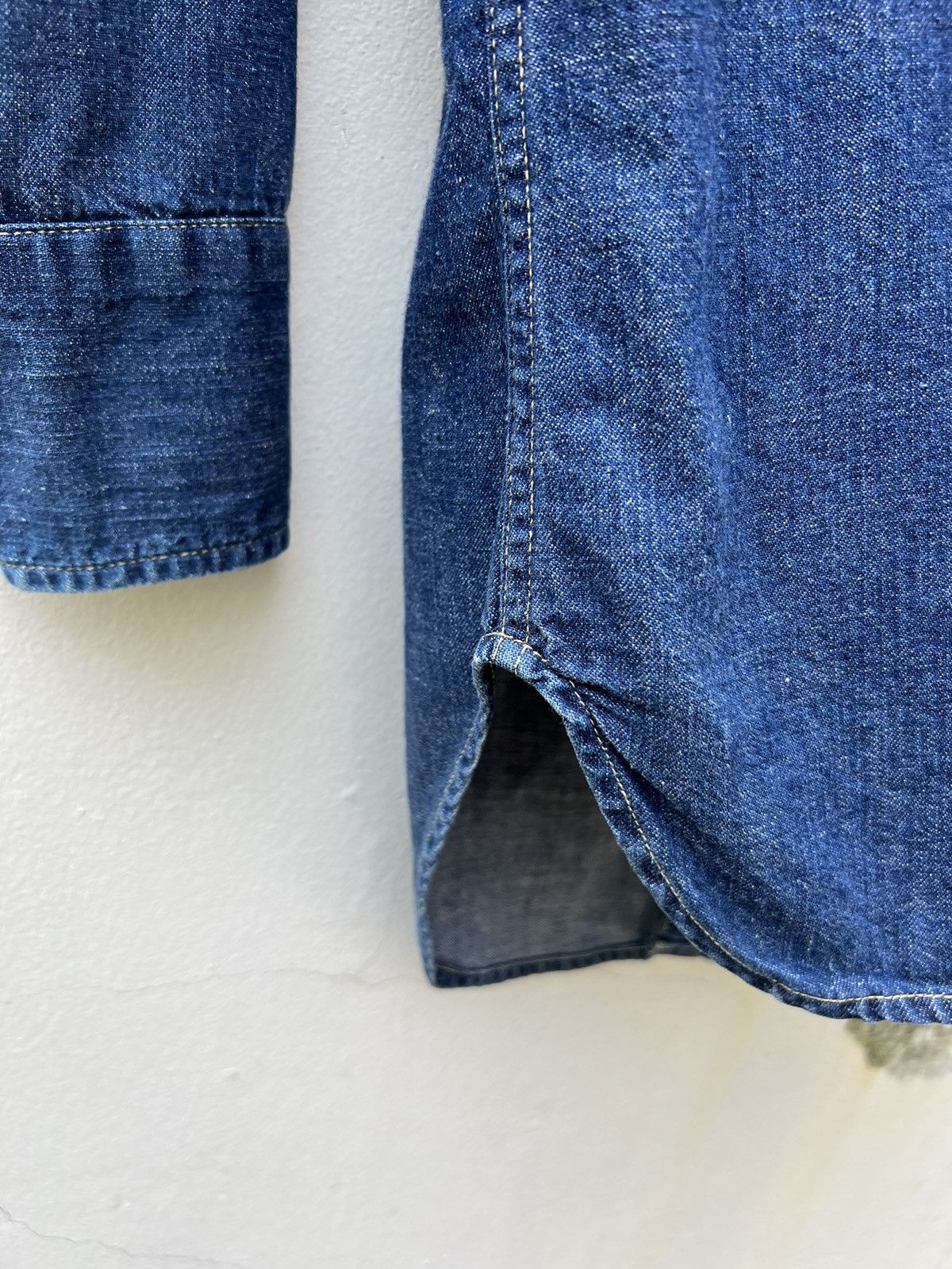Levi's Vintage Clothing × Vintage Vintage 2000 LVC Levi’s Short Horn Denim Western Shirt Size US M / EU 48-50 / 2 - 18 Thumbnail