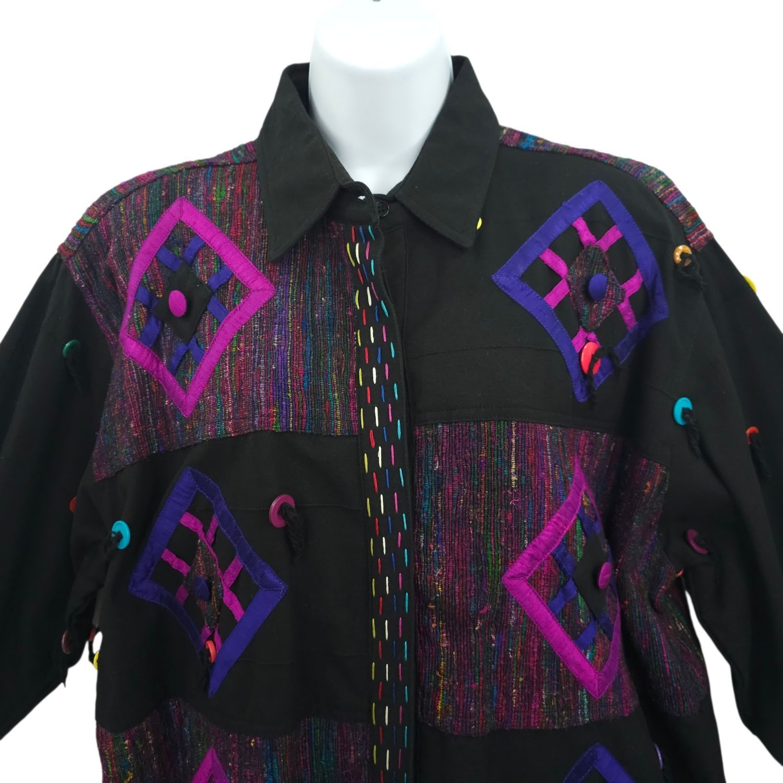 Other Yak Magik Jacket XL Geometric Oversized Blazer Vintage 90s Size XL / US 12-14 / IT 48-50 - 10 Thumbnail