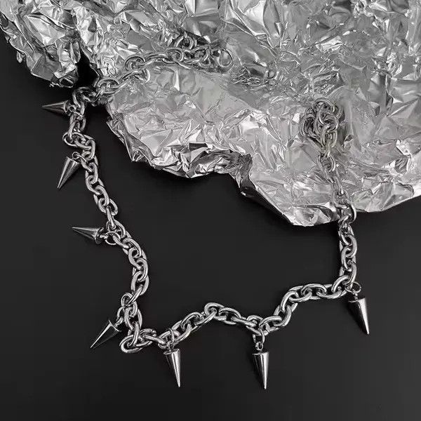 Jewelry Spiked Chain Link Necklace Size ONE SIZE - 4 Thumbnail