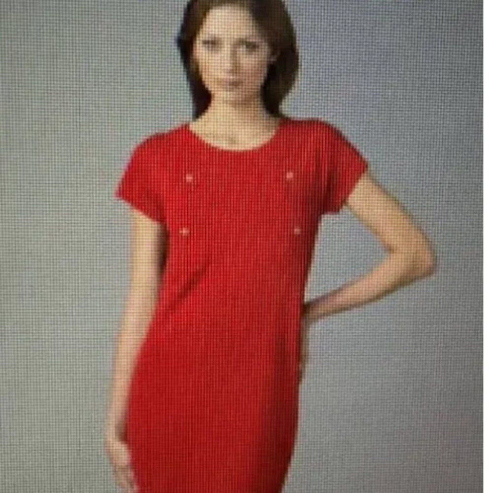 Diane von Furstenberg Diane Von Furstenberg Size P Red Knit Dress “Beliz” Four Poc Size XS / US 0-2 / IT 36-38 - 2 Thumbnail