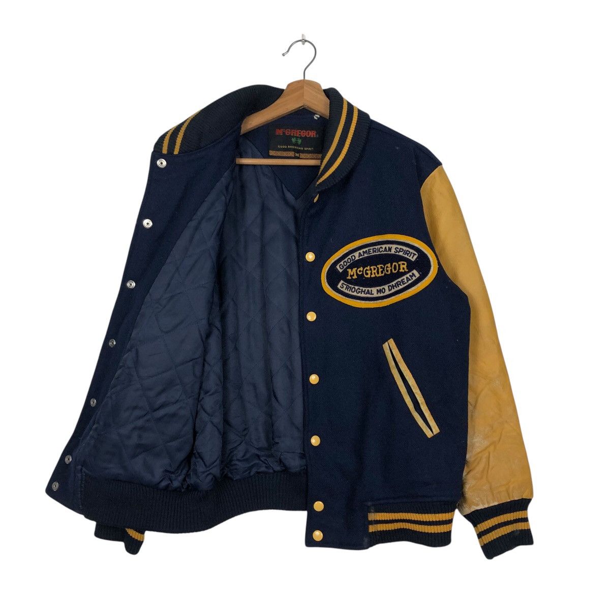 Japanese Brand × Vintage 📌Vintage Leather Varsity Jacket Mc Gregor Big Logo Size US M / EU 48-50 / 2 - 12 Thumbnail
