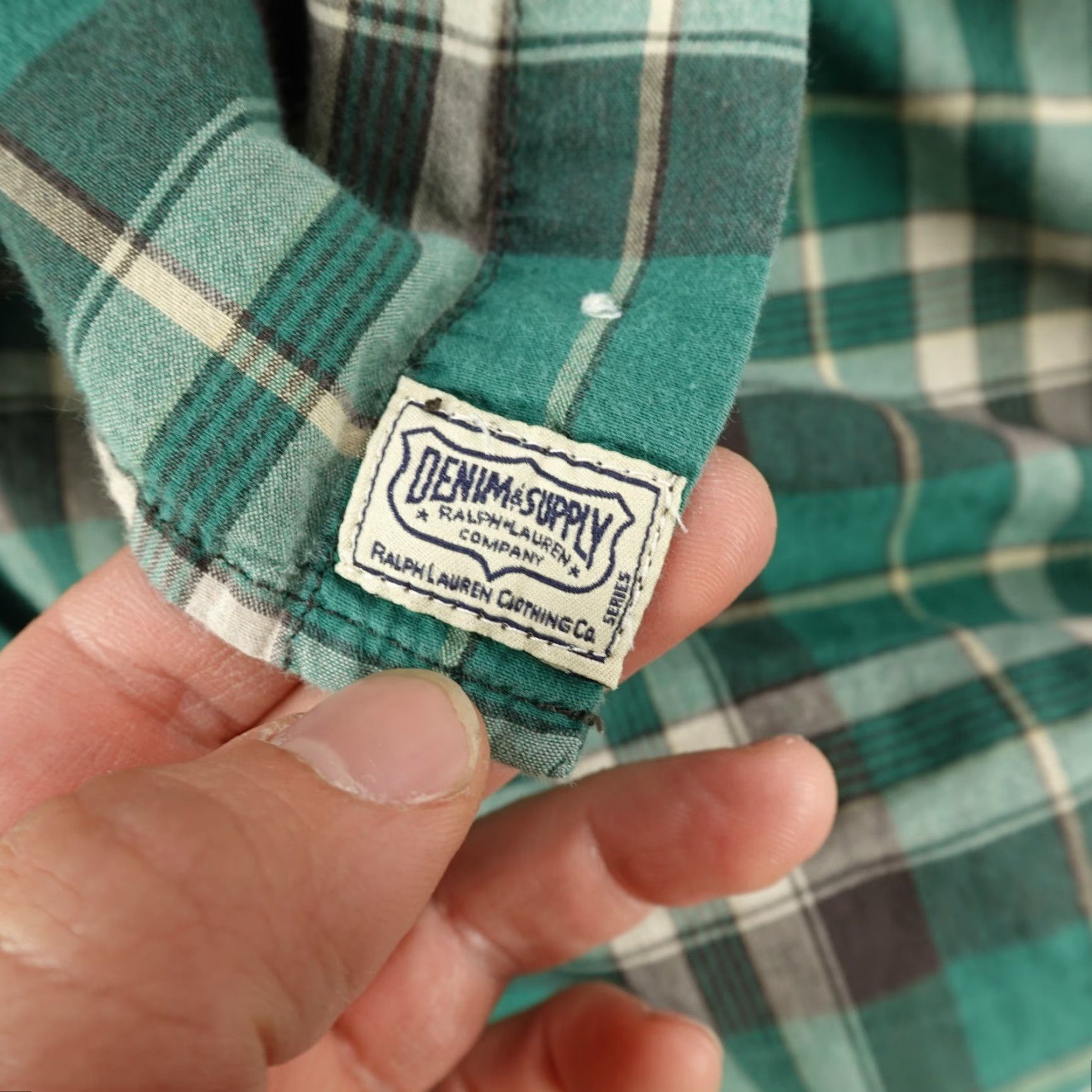 Ralph Lauren VINTAGE Ralph Lauren Shirt Mens Large Green Plaid Button-Up Long Sleeve Casual Outdoor Size US L / EU 52-54 / 3 - 4 Thumbnail