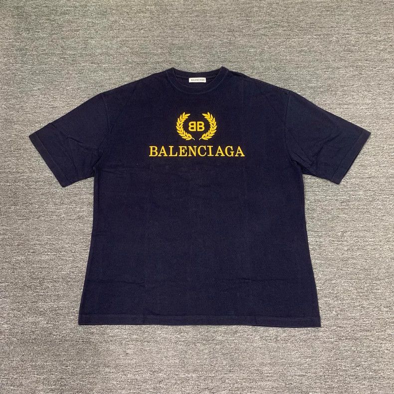 Balenciaga Navy wheat-ear short sleeves
