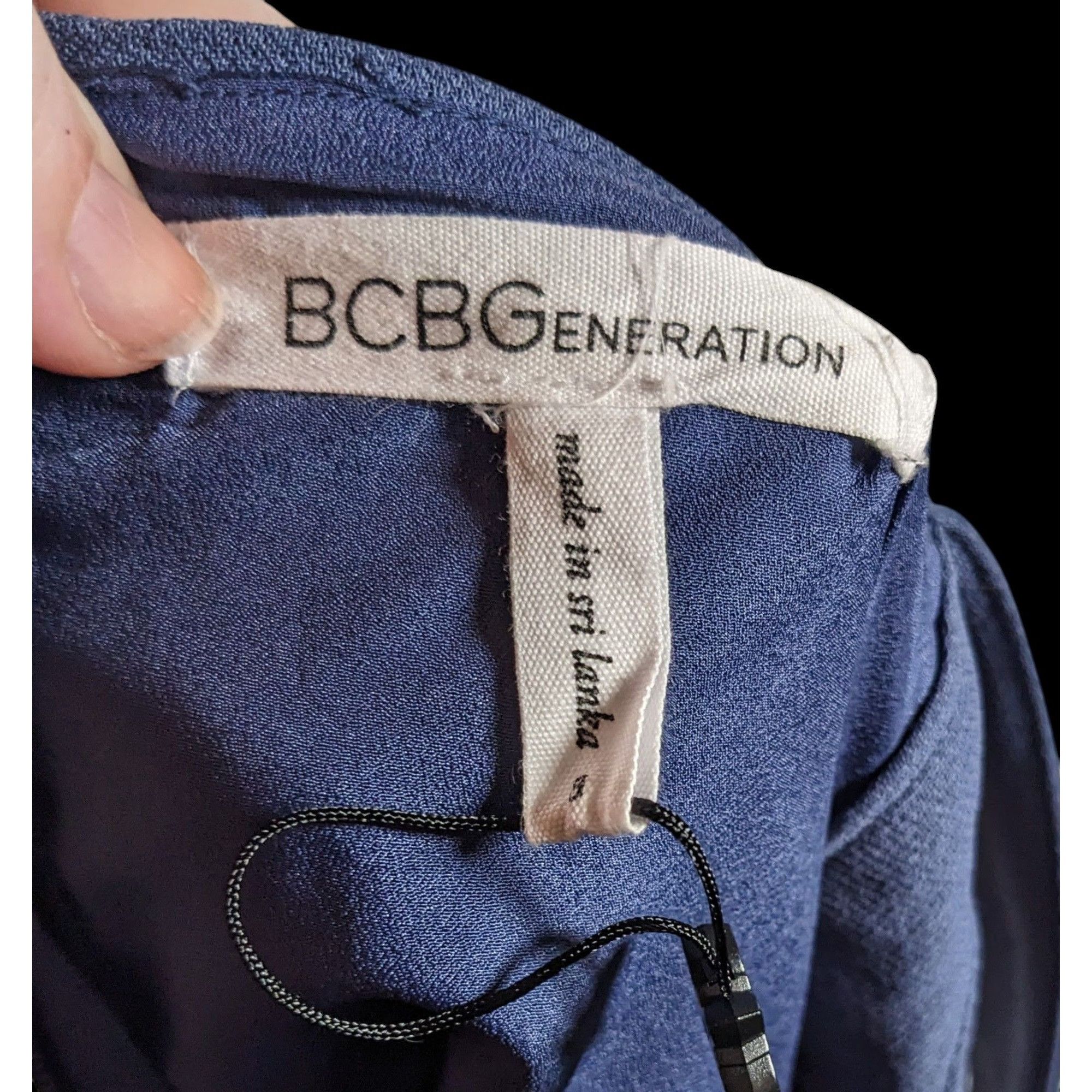 BCBGeneration BCBGeneration Blue Open Back Dress With Black Mesh Cutouts Size S / US 4 / IT 40 - 5 Thumbnail