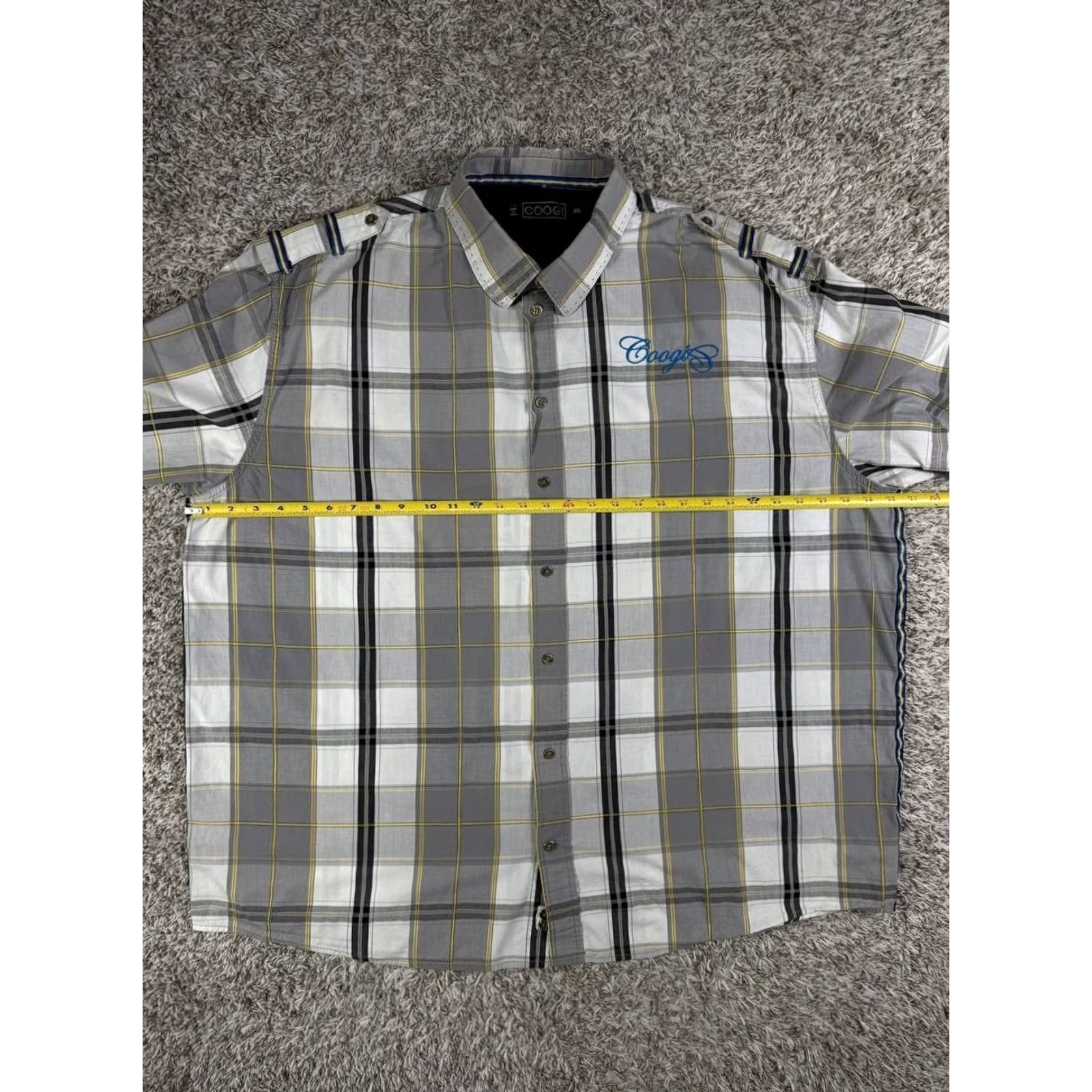Coogi COOGI Button Down Plaid Shirt Men's Size 4XL Patch Multicolor Size US XXL / EU 58 / 5 - 6 Thumbnail