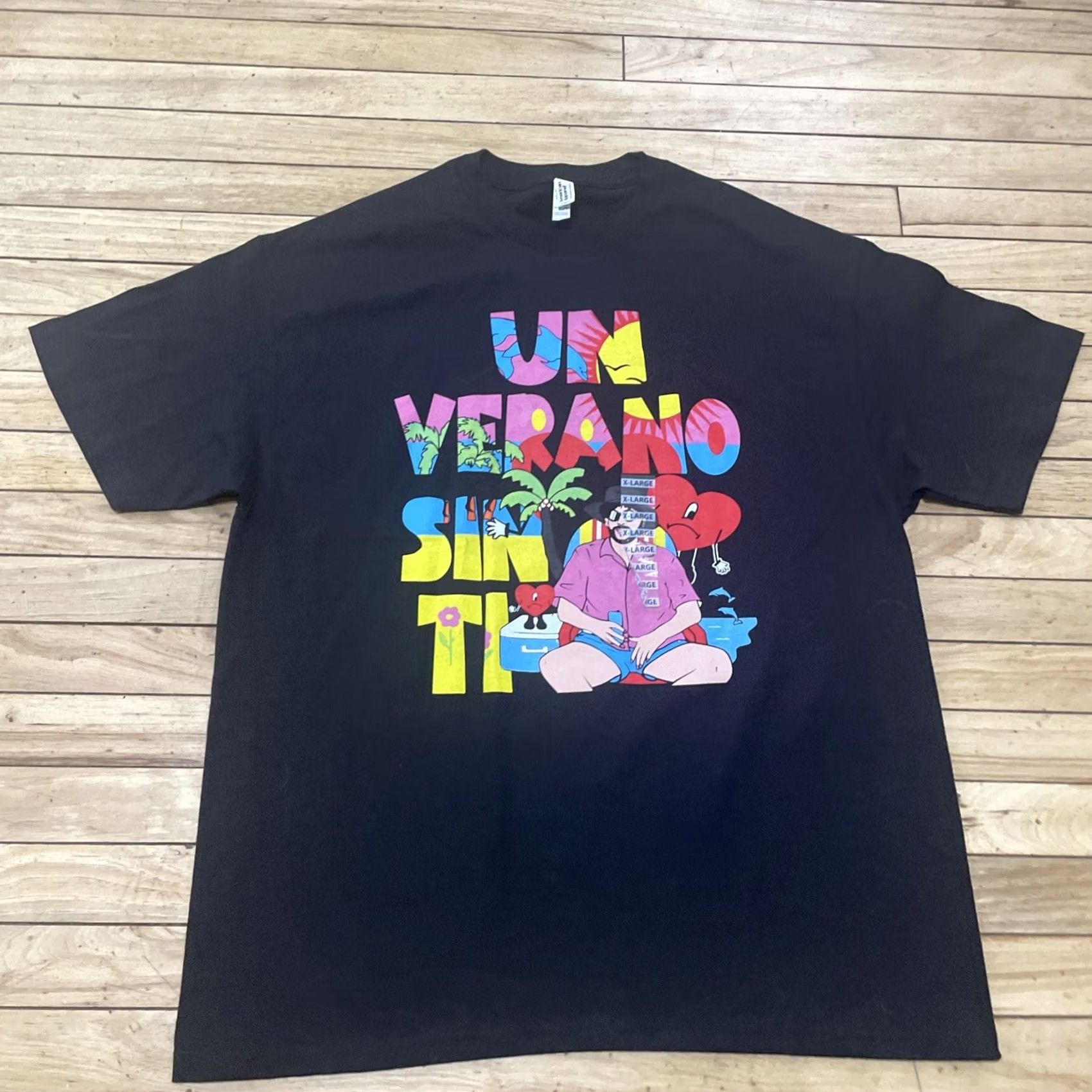 American Apparel VINTAGE American Apparel Bad Bunny Shirt Men XL Black Un Verano Sin Ti Tropical Tee New Size US XL / EU 56 / 4 - 2 Thumbnail