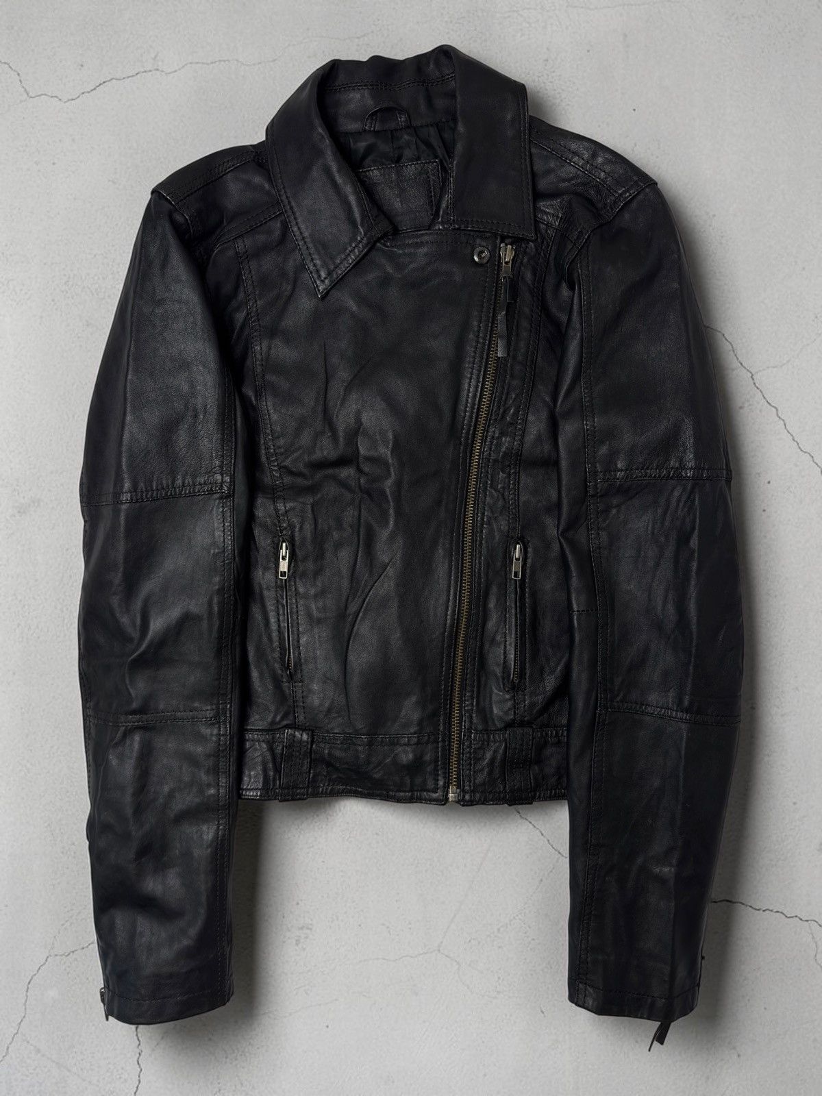 If Six Was Nine Vintage Japanese Asymmetric Zip Real Leather
