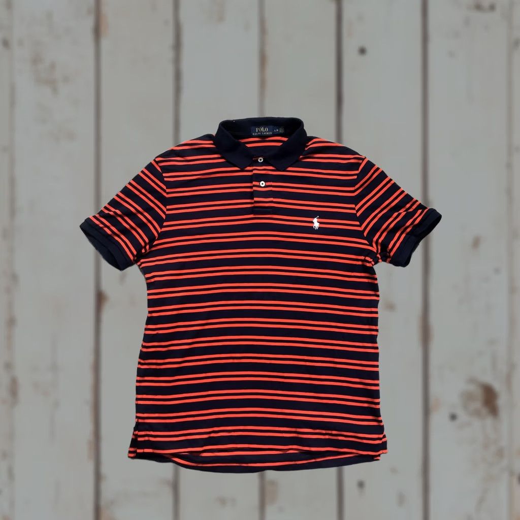 Polo Ralph Lauren Polo Ralph Lauren Polo Shirt Mens L Blue Orange Stripe Pony Logo Casual Size US L / EU 52-54 / 3 - 1 Thumbnail