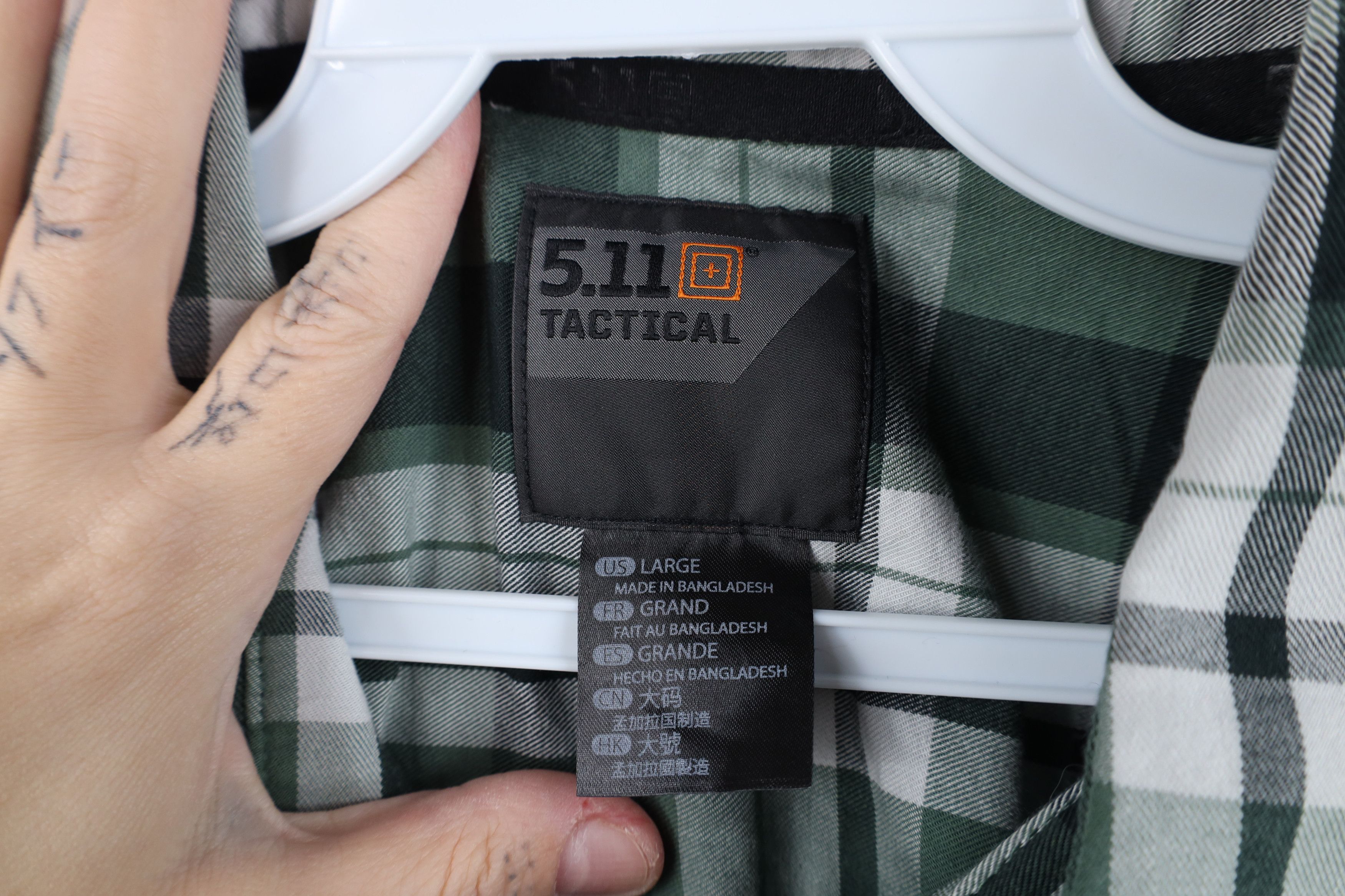 Vintage 5.11 Tactical Series Pocket Flannel Snap Button Shirt Plaid Size US L / EU 52-54 / 3 - 8 Thumbnail