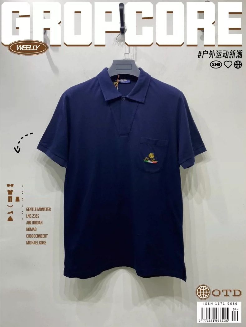 Loro Piana LORO PIANA Blue Men's cotton short-sleeved T-shirt Polo sh Size US M / EU 48-50 / 2 - 1 Thumbnail