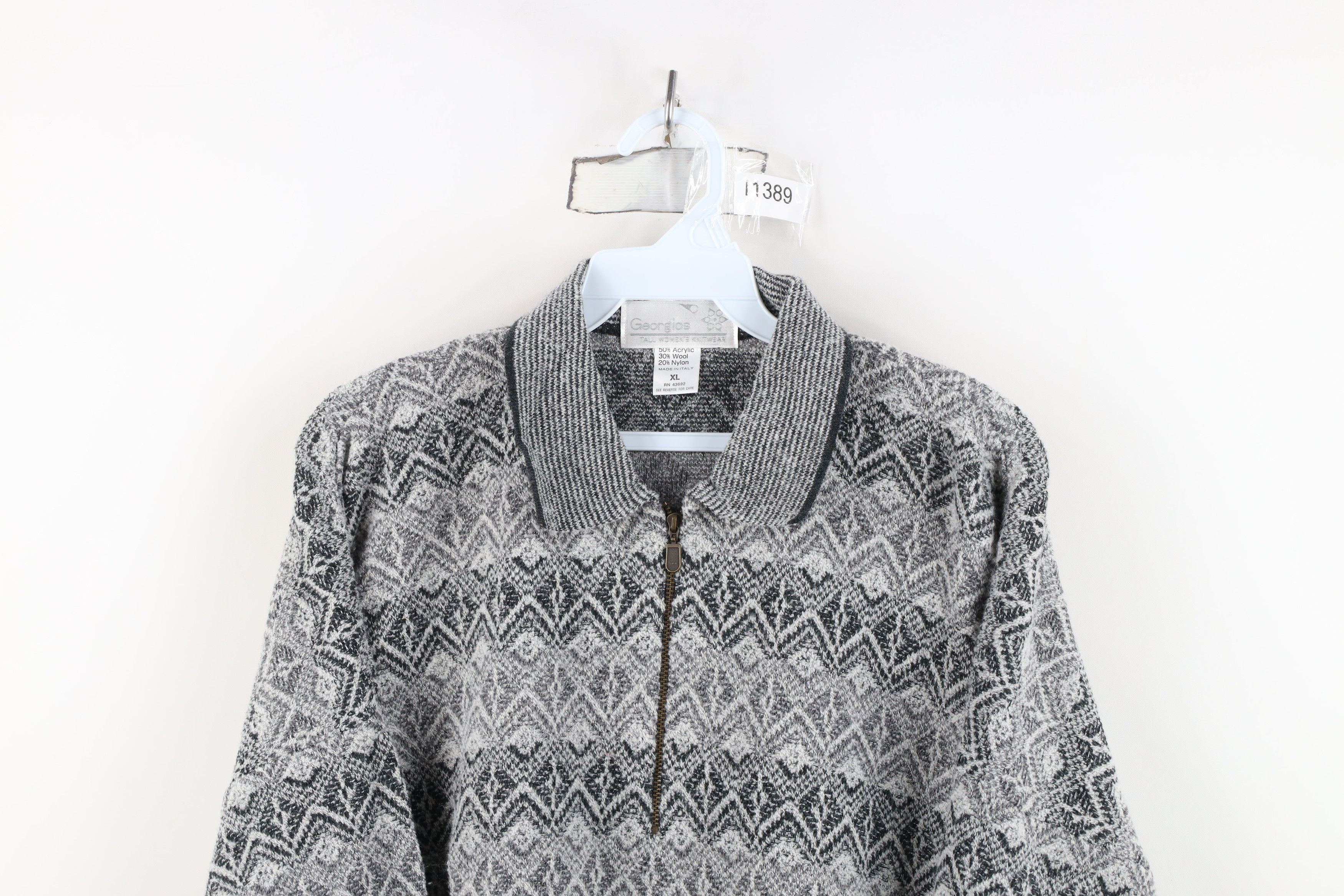 Vintage Vintage 90s Streetwear Wool Blend Knit Collared Sweater Size XL / US 12-14 / IT 48-50 - 2 Thumbnail