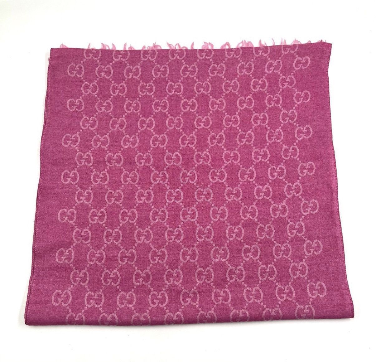 Gucci Gucci/Rose Pink Double G All-Over Print Reversible Scarf K12 Size ONE SIZE - 3 Thumbnail