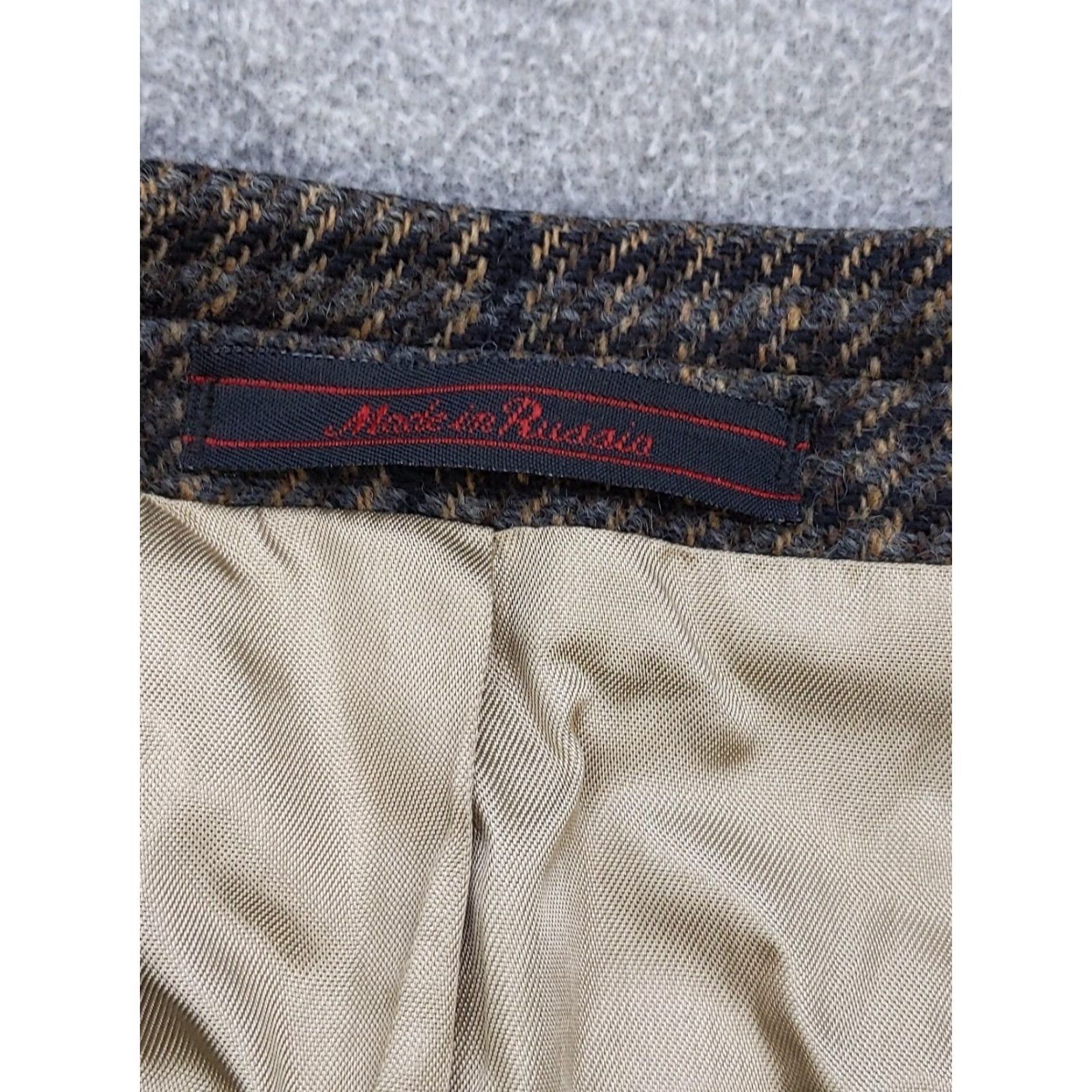 Etienne Aigner Etienne Aigner Blazer Mens 50R Brown Check Tweed Sport Coat Jacket Classic Size 50R - 6 Thumbnail