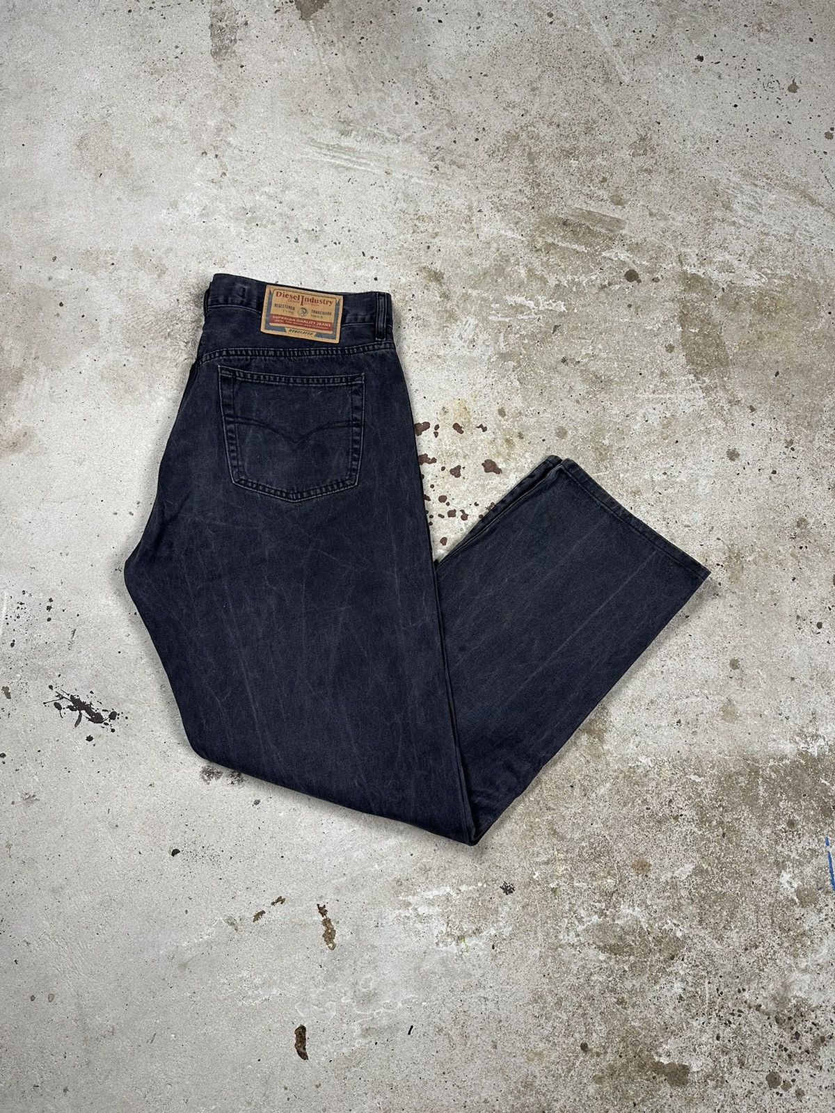 Diesel × Vintage ‼️ Vintage 90s Diesel Washed Black Grey Denim Pants Size US 38 / EU 54 - 15 Thumbnail