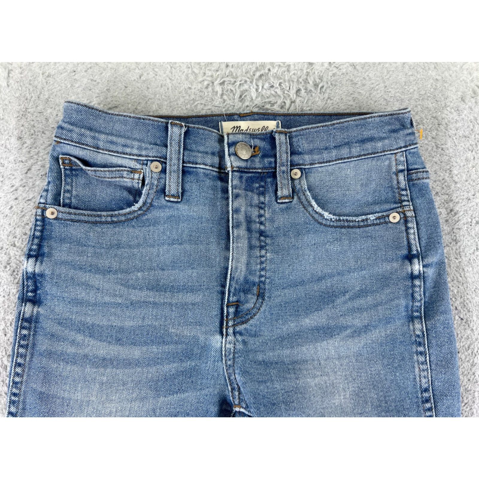 Madewell Madewell Jeans Womens 24 Blue Denim 10" High Rise Skinny Crop Cotton 24x25 Jeans Size 42" / US 20 - 4 Thumbnail