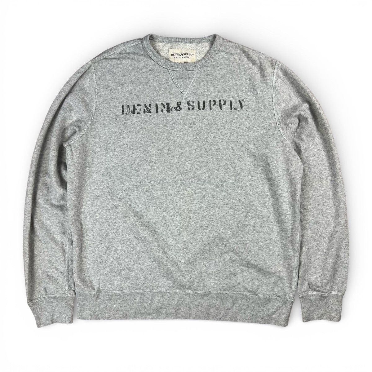 Denim & Supply Ralph Lauren Denim & Supply Ralph Lauren Logo Crew Neck Grey Sweatshirt Size US XL / EU 56 / 4 - 1 Thumbnail