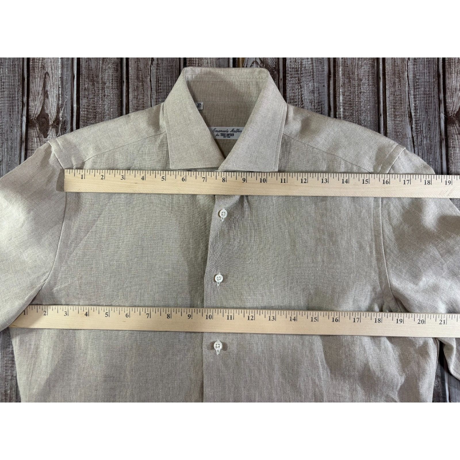 Todd Snyder Emanuele Maffeis x Todd Snyder linen dress Shirt size 15.5 b Size US M / EU 48-50 / 2 - 4 Thumbnail