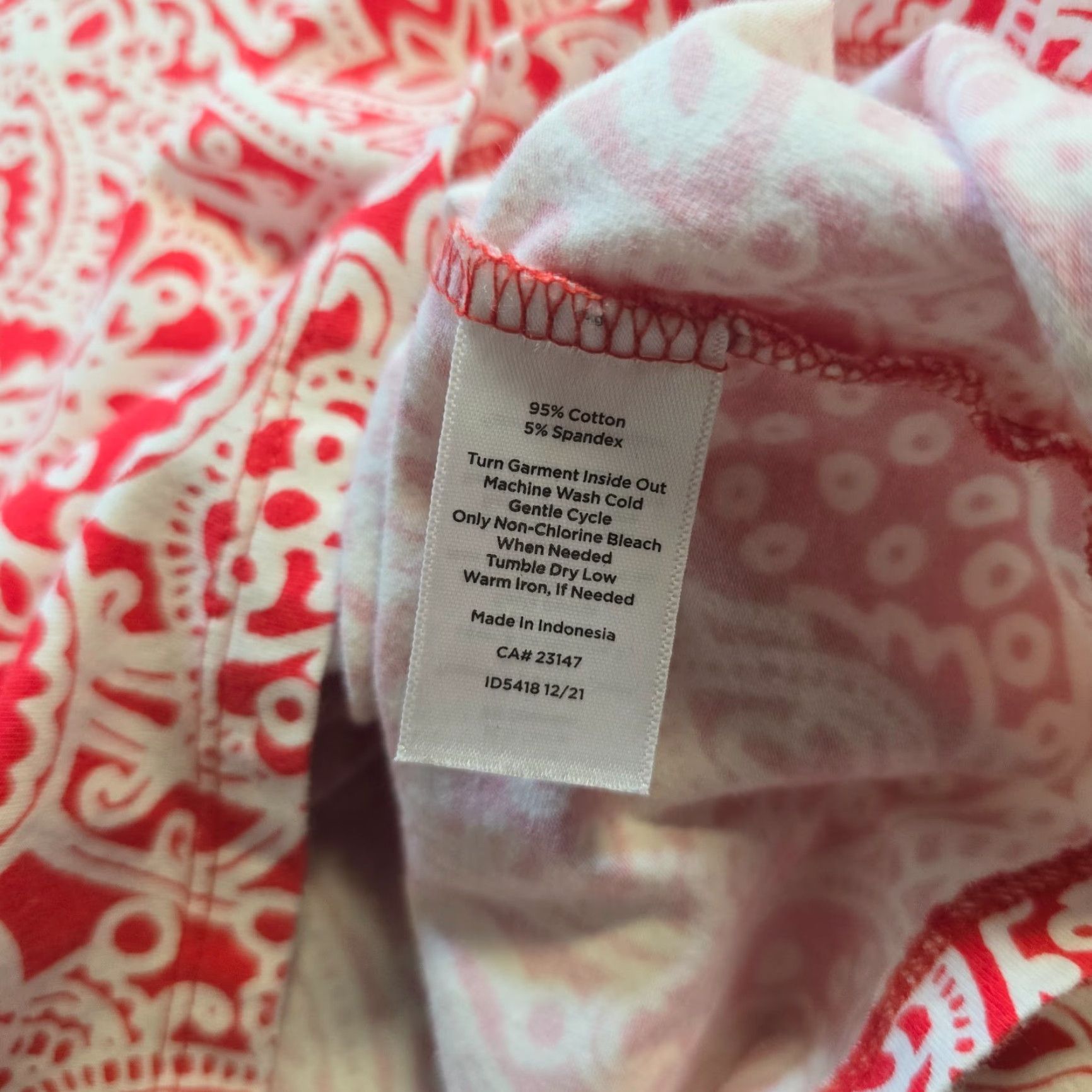 Talbots Talbots Top Womens Size M Red White Floral Boat Neck Stretch Casual Preppy Shirt Size M / US 6-8 / IT 42-44 - 7 Thumbnail