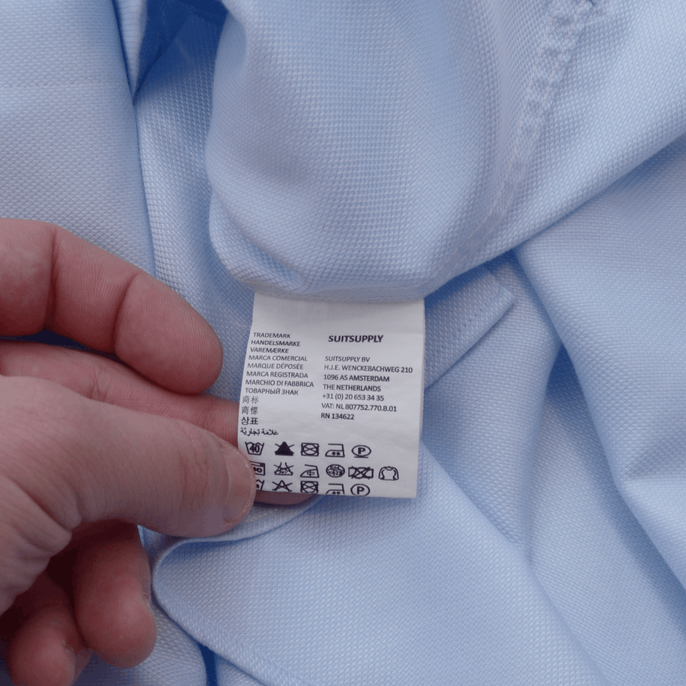 Suitsupply Suitsupply Soild Shirt Cotton TRAVELLER SLIM Blue size 40 Size US M / EU 48-50 / 2 - 8 Thumbnail